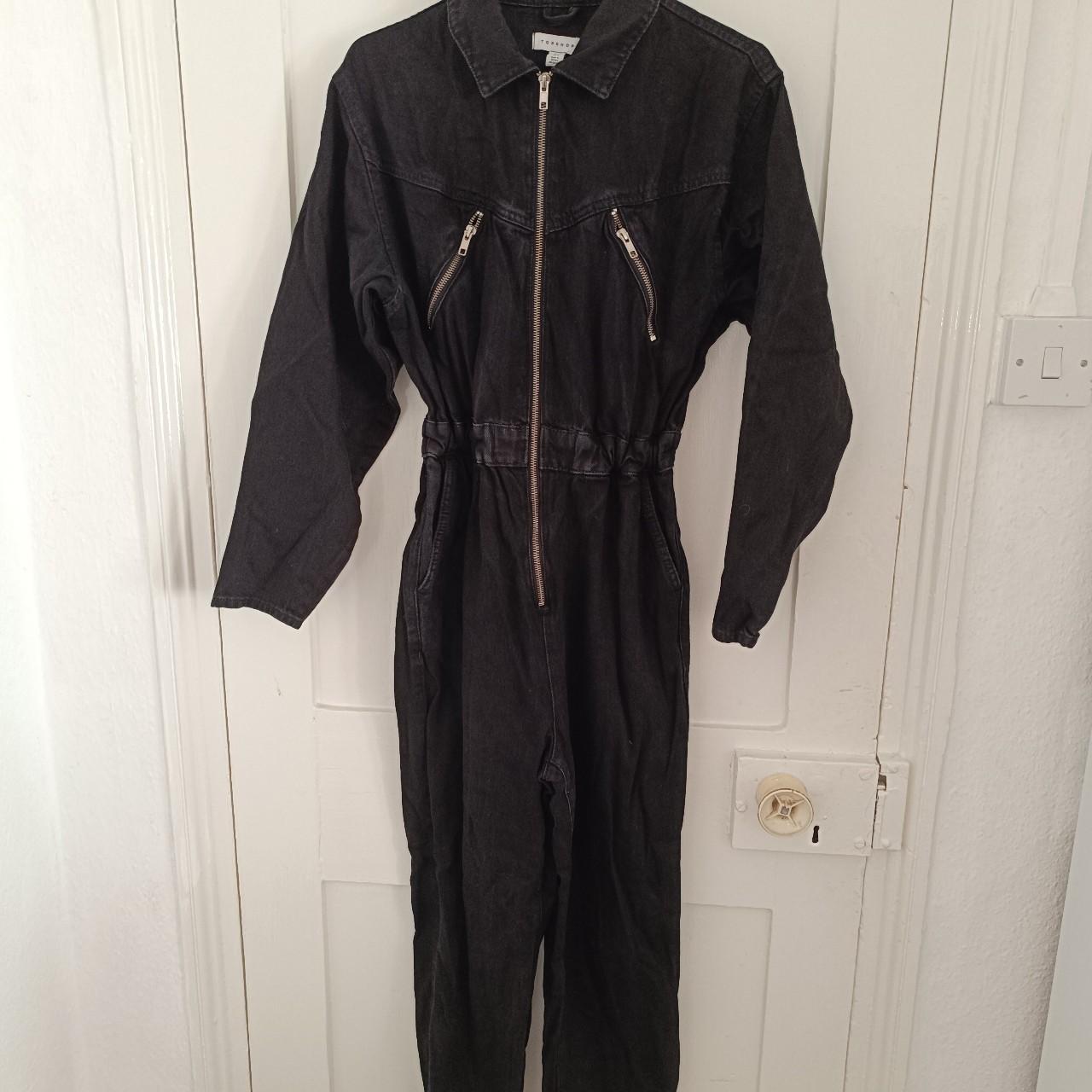 Topshop denim boiler suit in washed black | ASOS