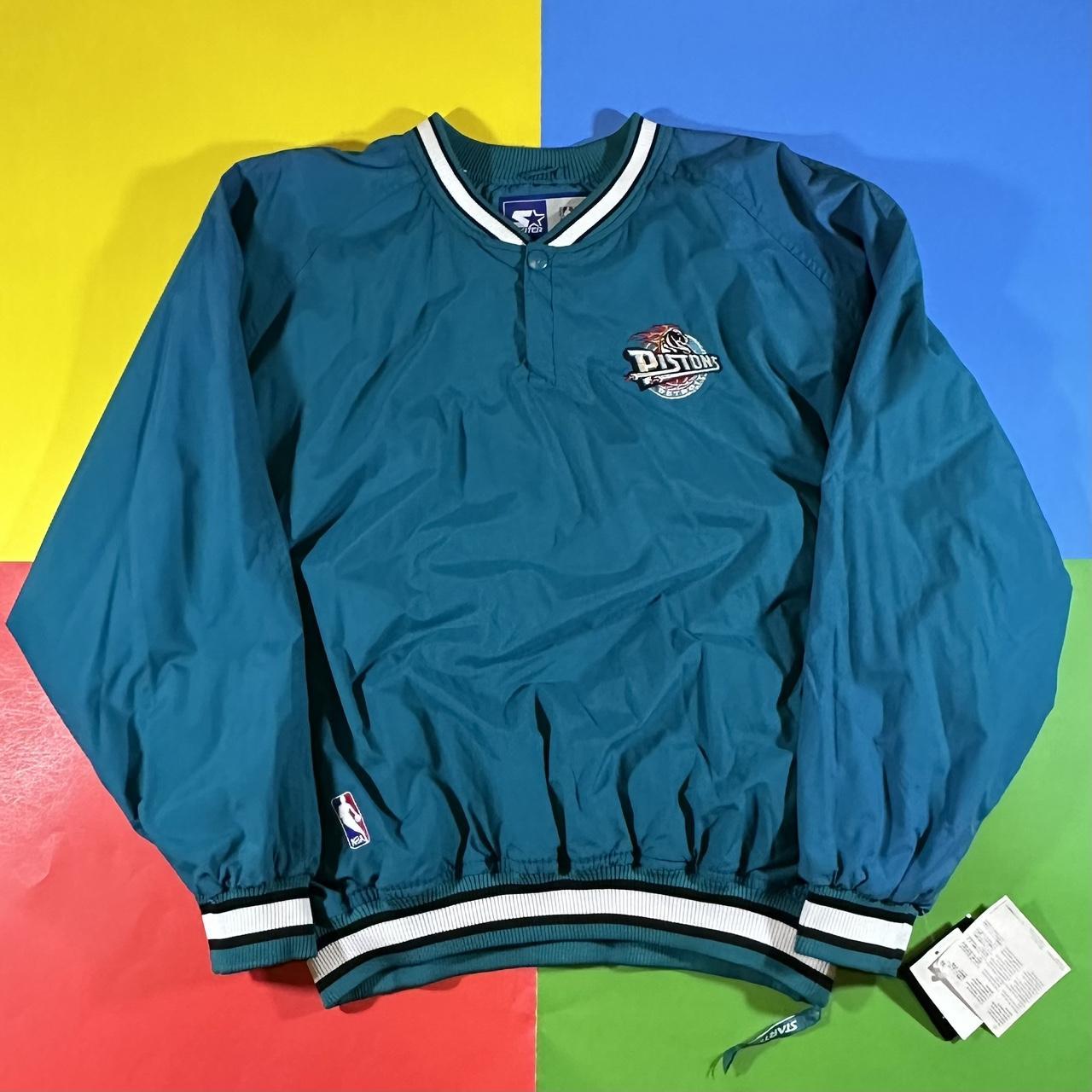 Vintage Pistons Starter jacket. Pullover teal... Depop
