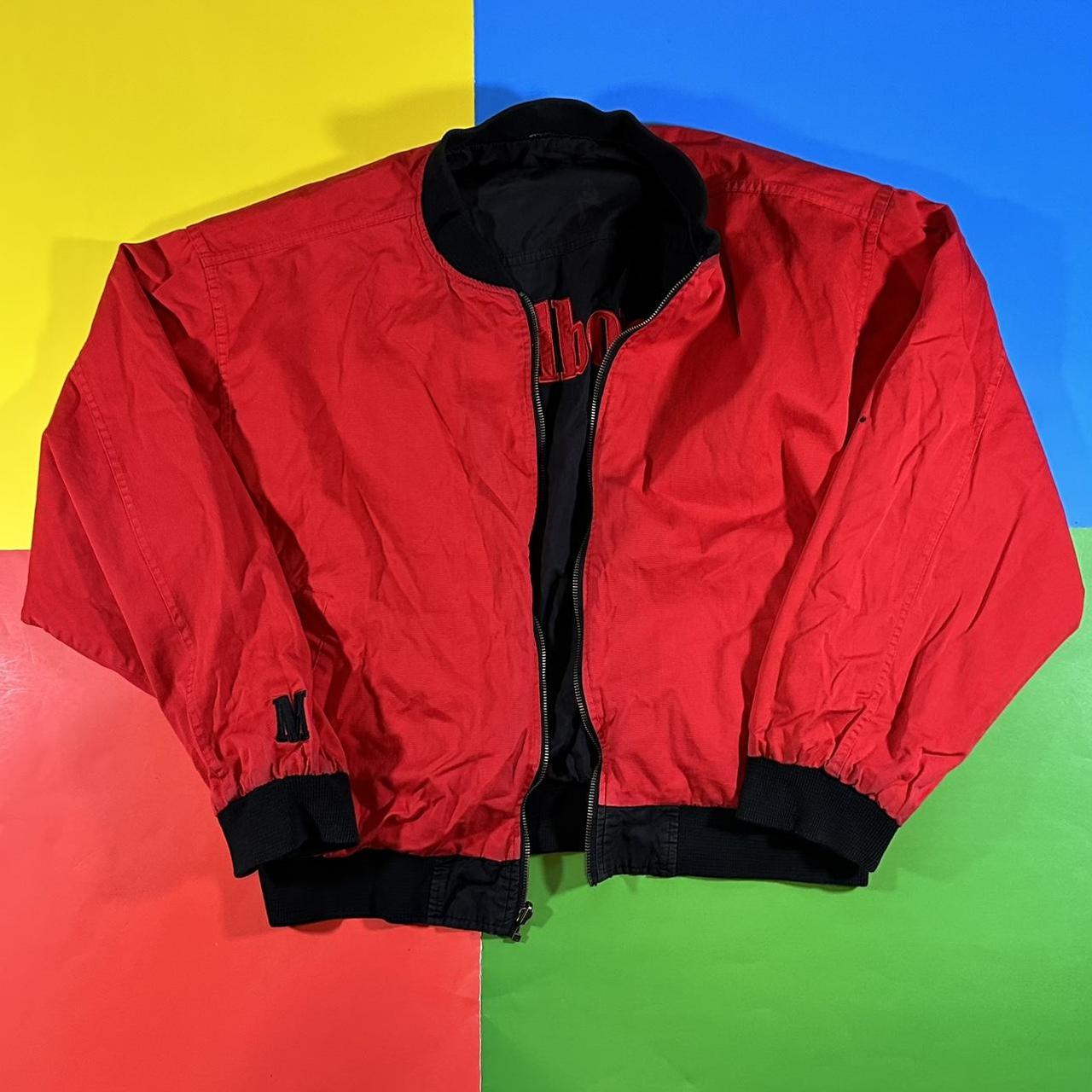 Vintage Marlboro jacket. 90's reversible Marlboro... Depop