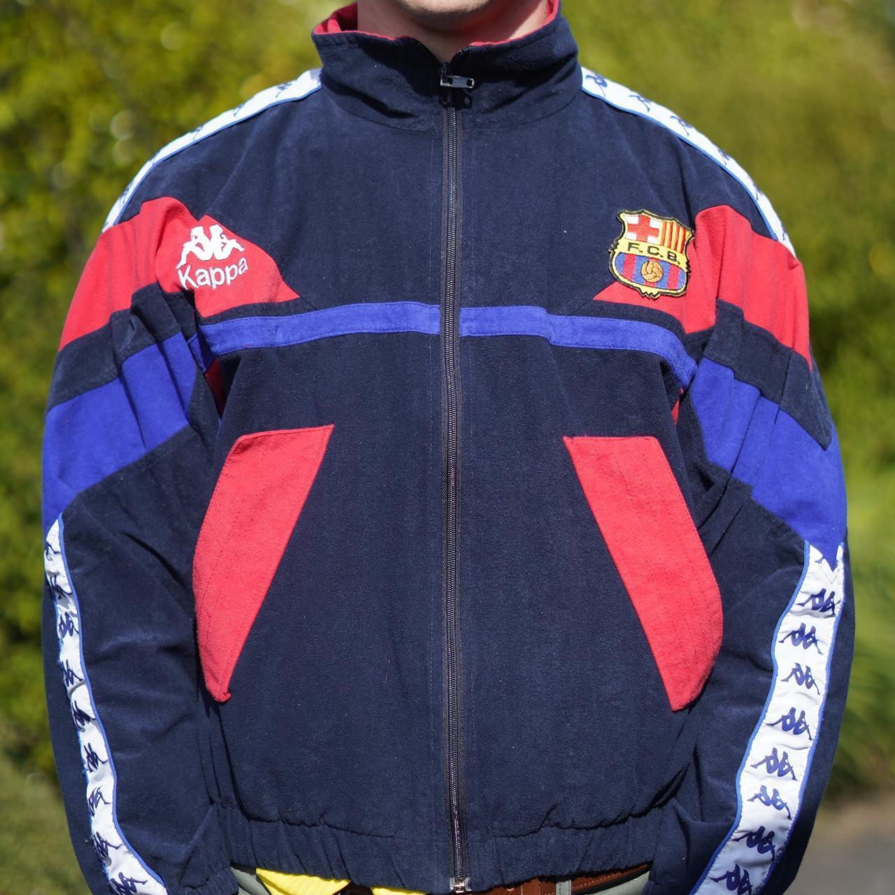 ウェア 90's FC BARCELONA KAPPA TRACK JACKET Vintage 90s Blue Kappa 1995/97 FC Barcelona Track Jacket - Large