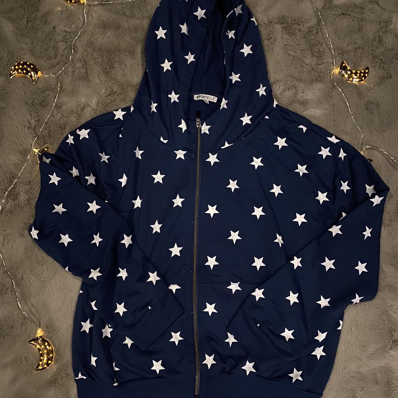 Oversized Coraline inspired star zip up hoodie... - Depop