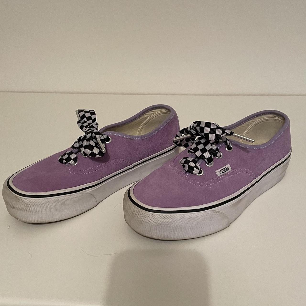 Vans hot sale purple checkerboard