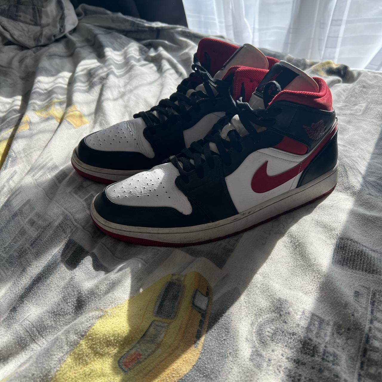 jordan white and red and black