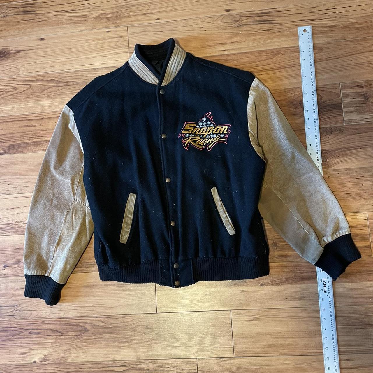 Vintage 90’s Snap-On varsity jacket #leather... - Depop