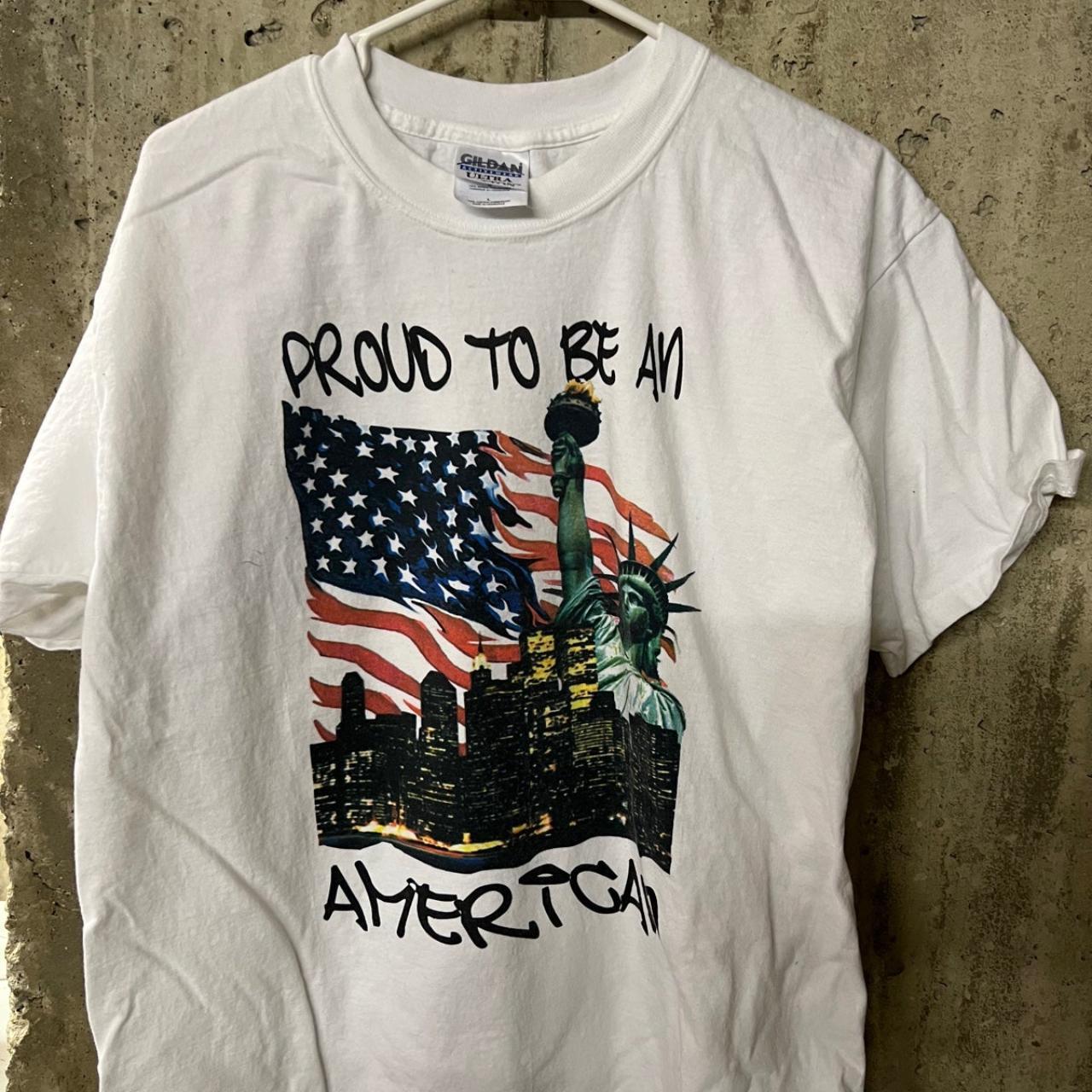 Vintage Proud To Be An American Patriotic Memorial... - Depop