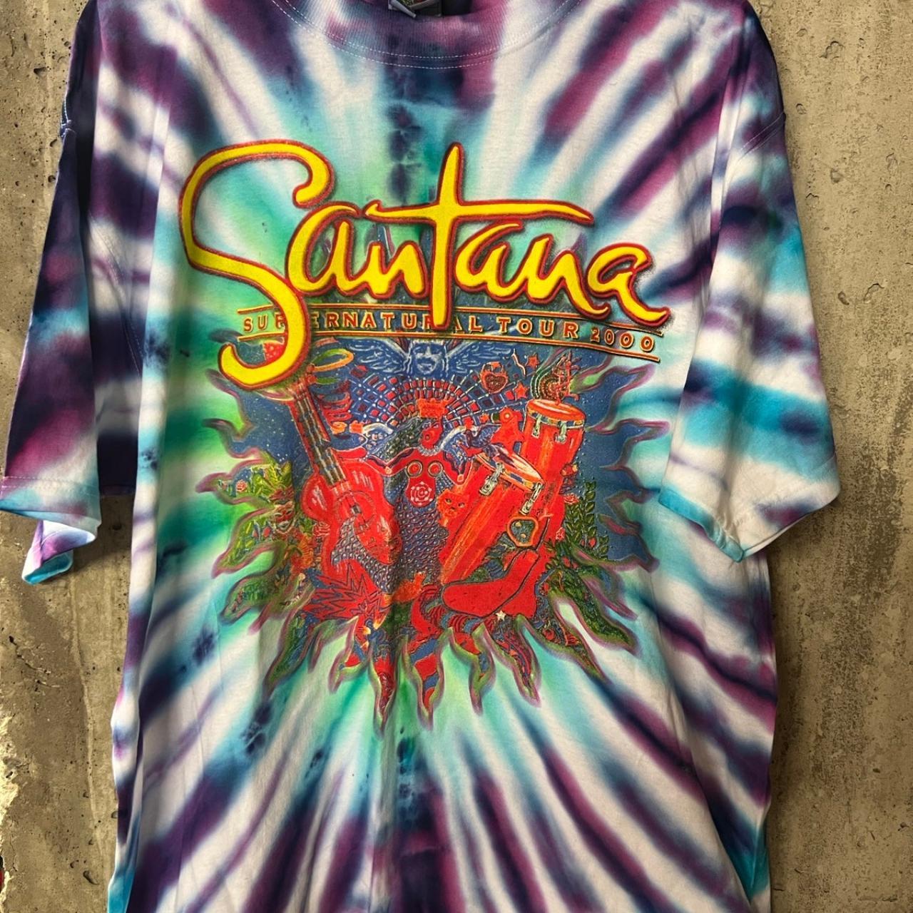 Vintage 2000 Y2K Tie Dye Santana Supernatural Tour... - Depop