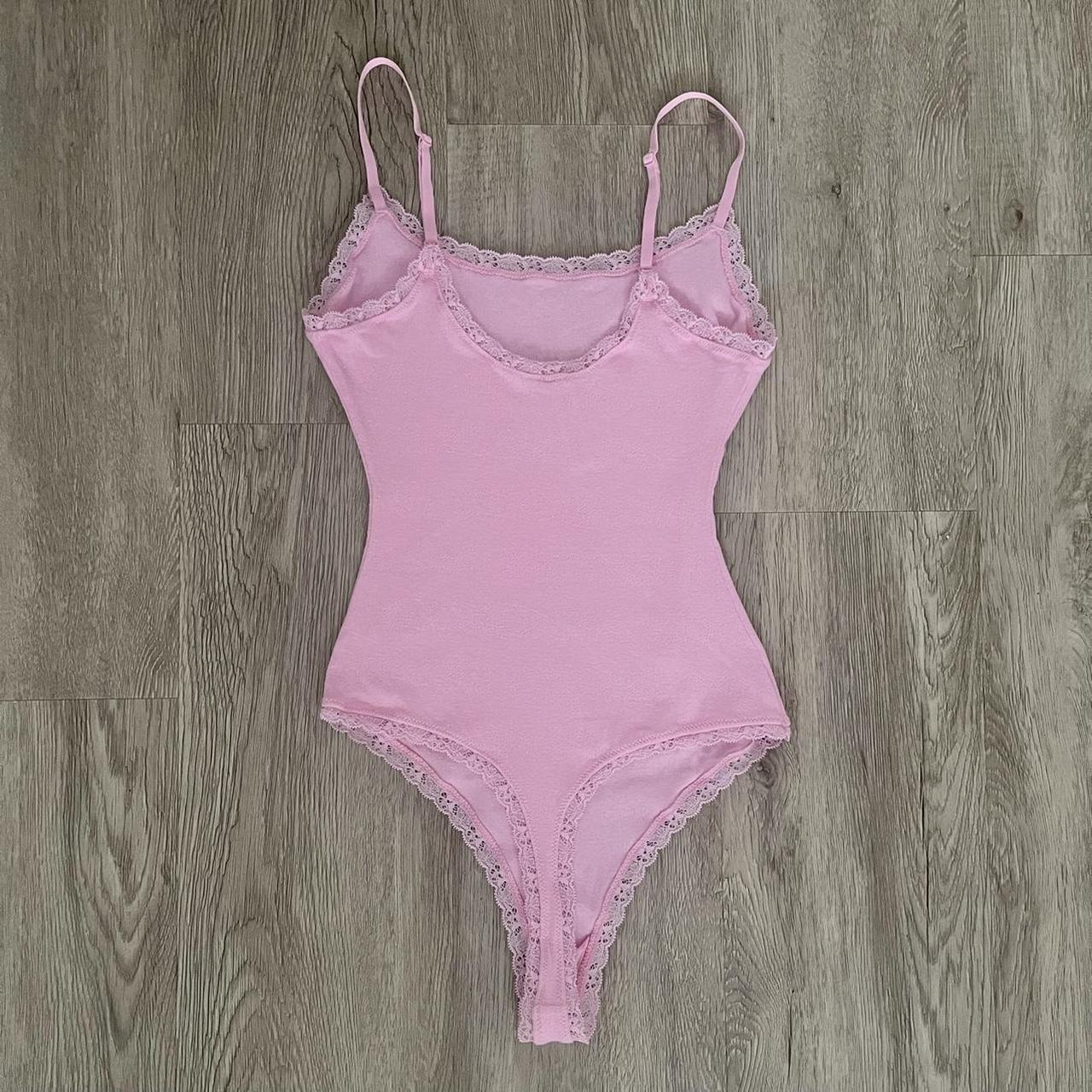 Skims Lace Pointelle Cami Bodysuit in Bubble... Depop