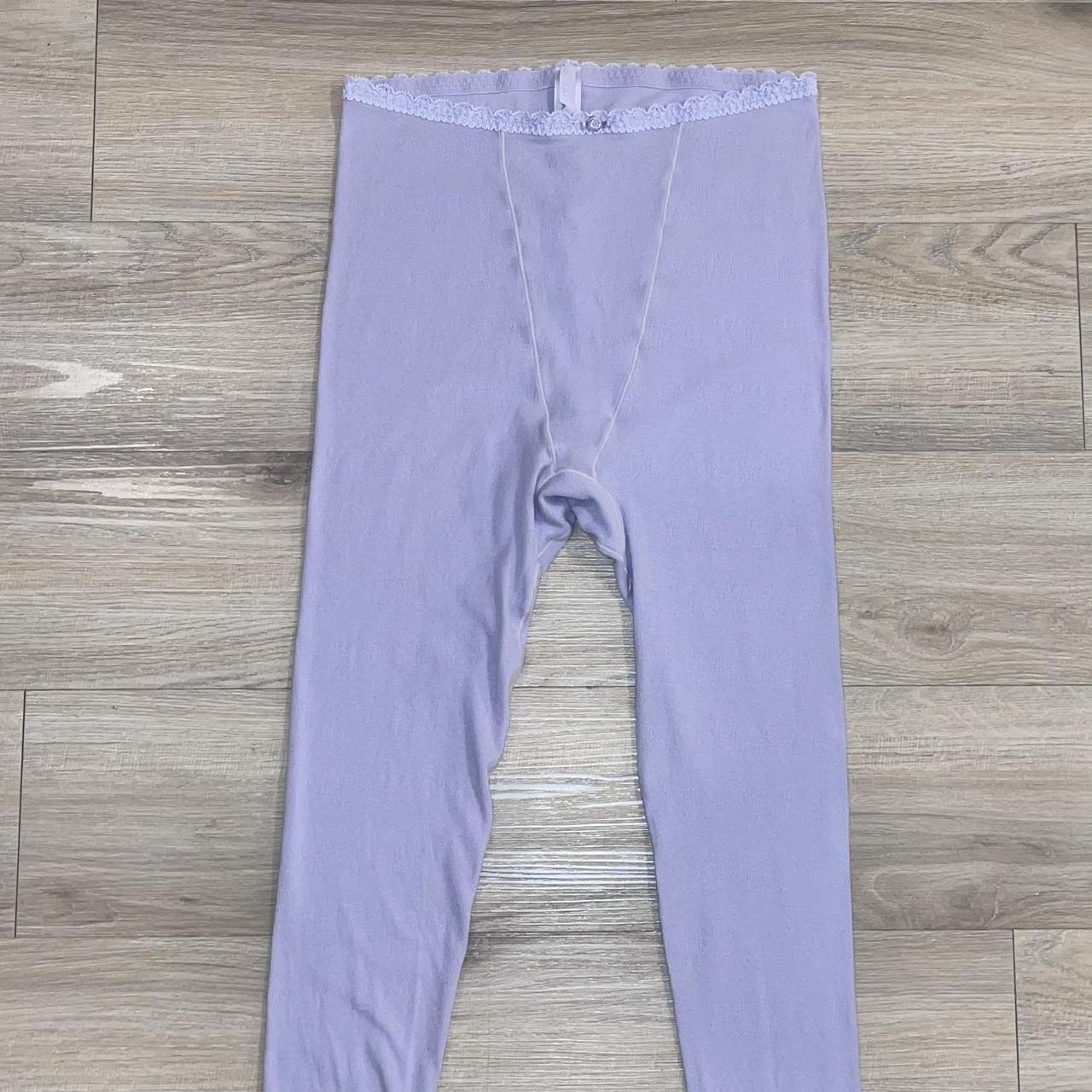 Skims Lace Pointelle Legging in Lavender Size - Depop