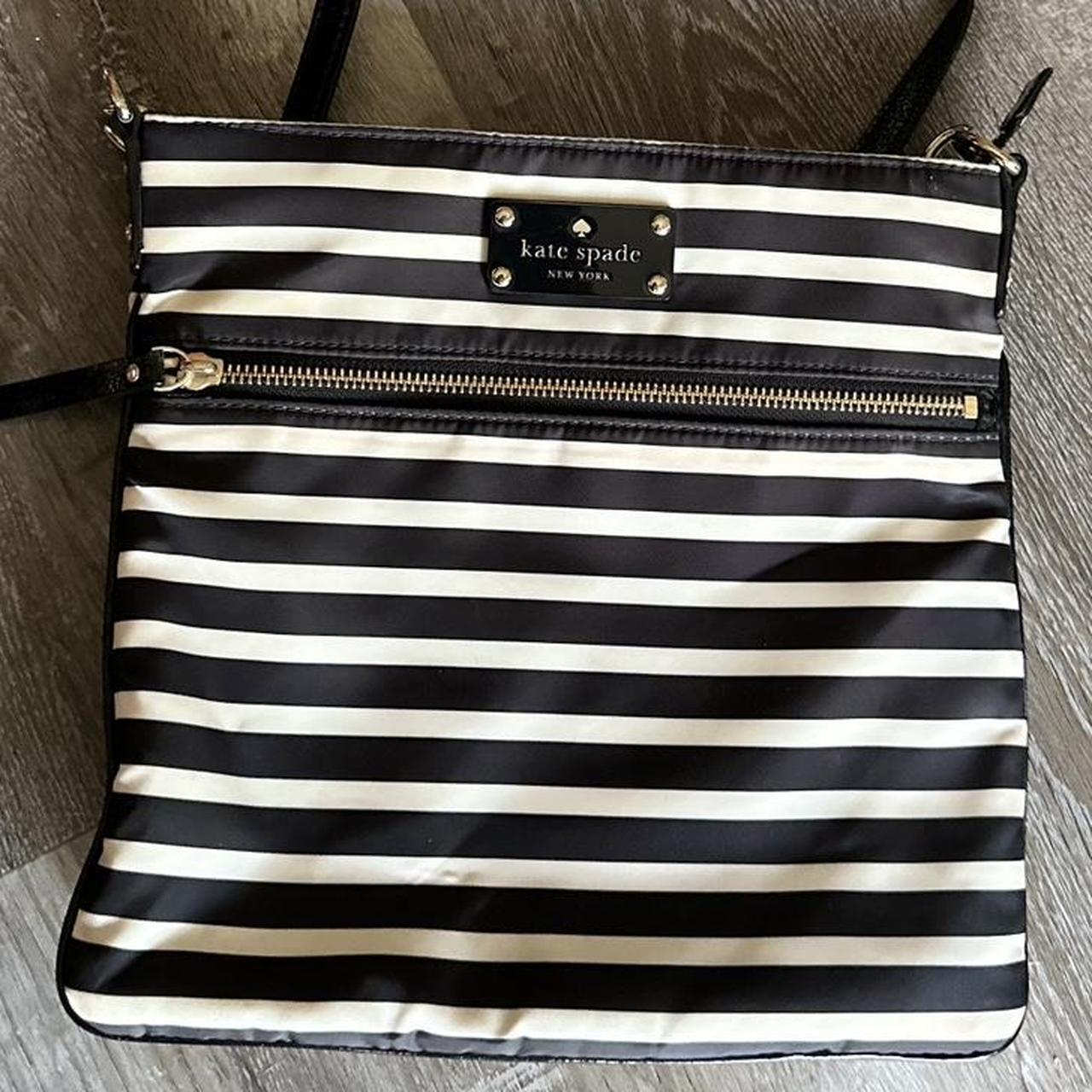 Vintage y2k black and white striped Kate Spade bag