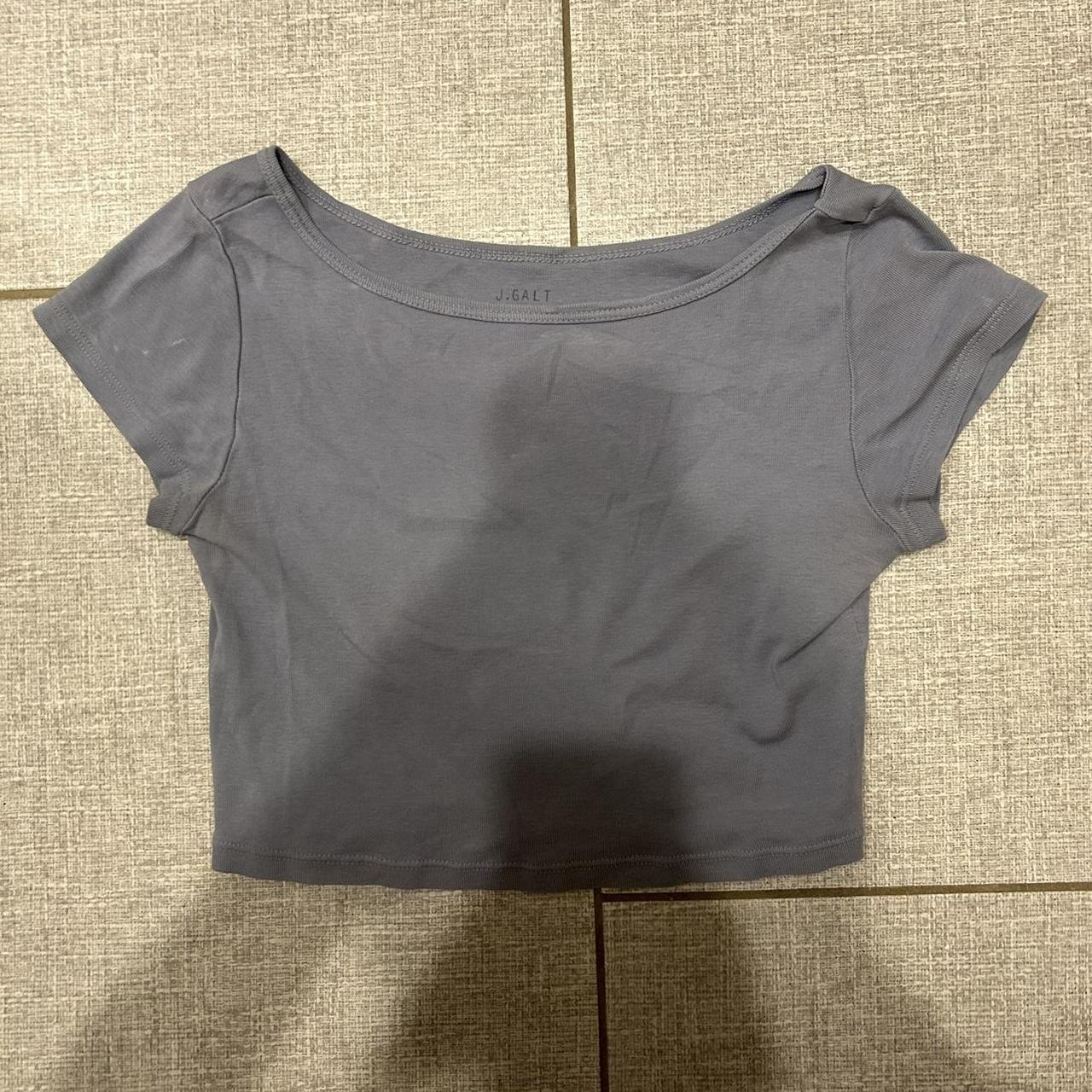 brandy baby blue crop top. small tiny white stain... - Depop