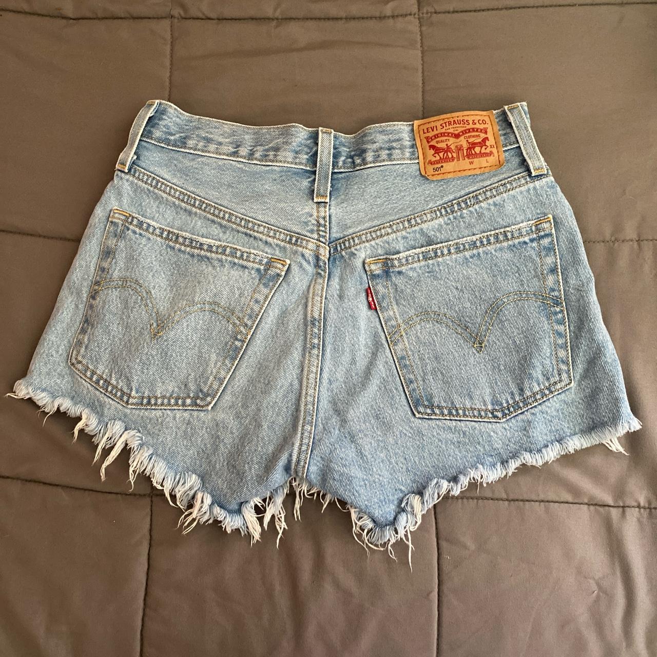 Levis Womens Blue Shorts Depop