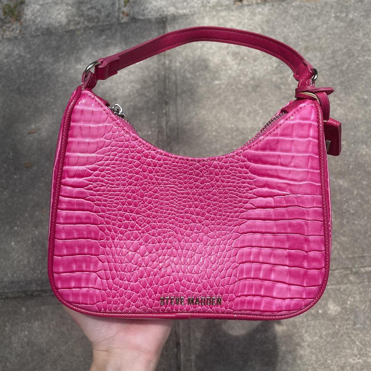 Steve Madden Women's Pink and Silver Bag | Depop