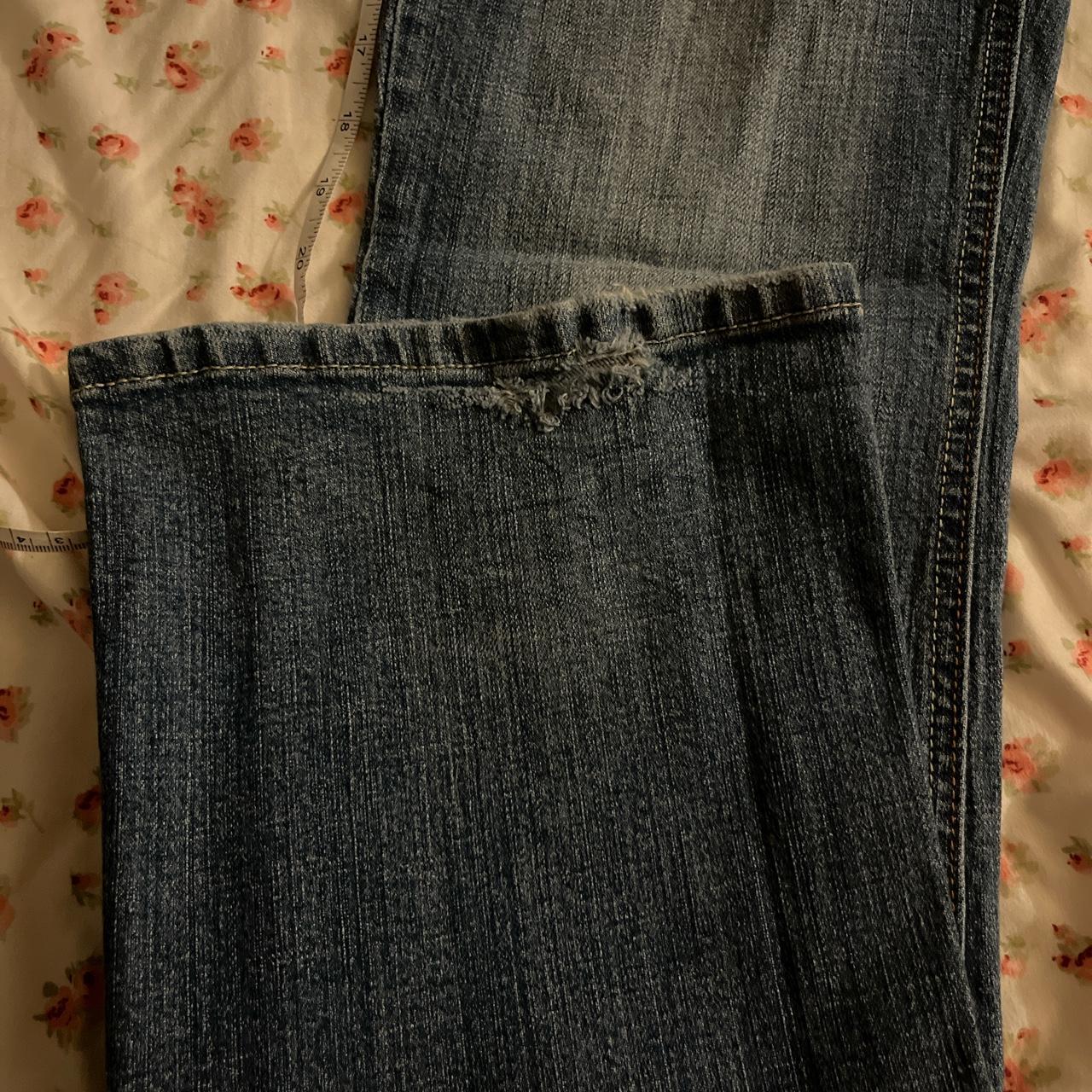Cute flared medium wash doll house jeans Size 11... Depop
