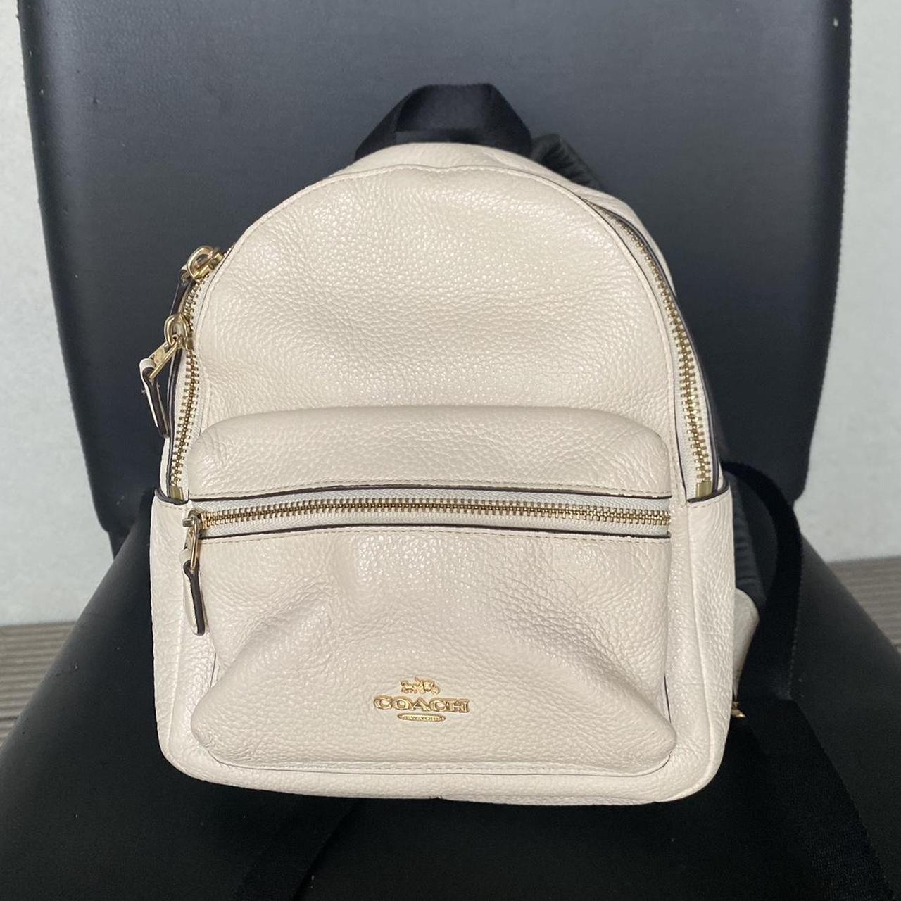 Coach white mini outlet backpack