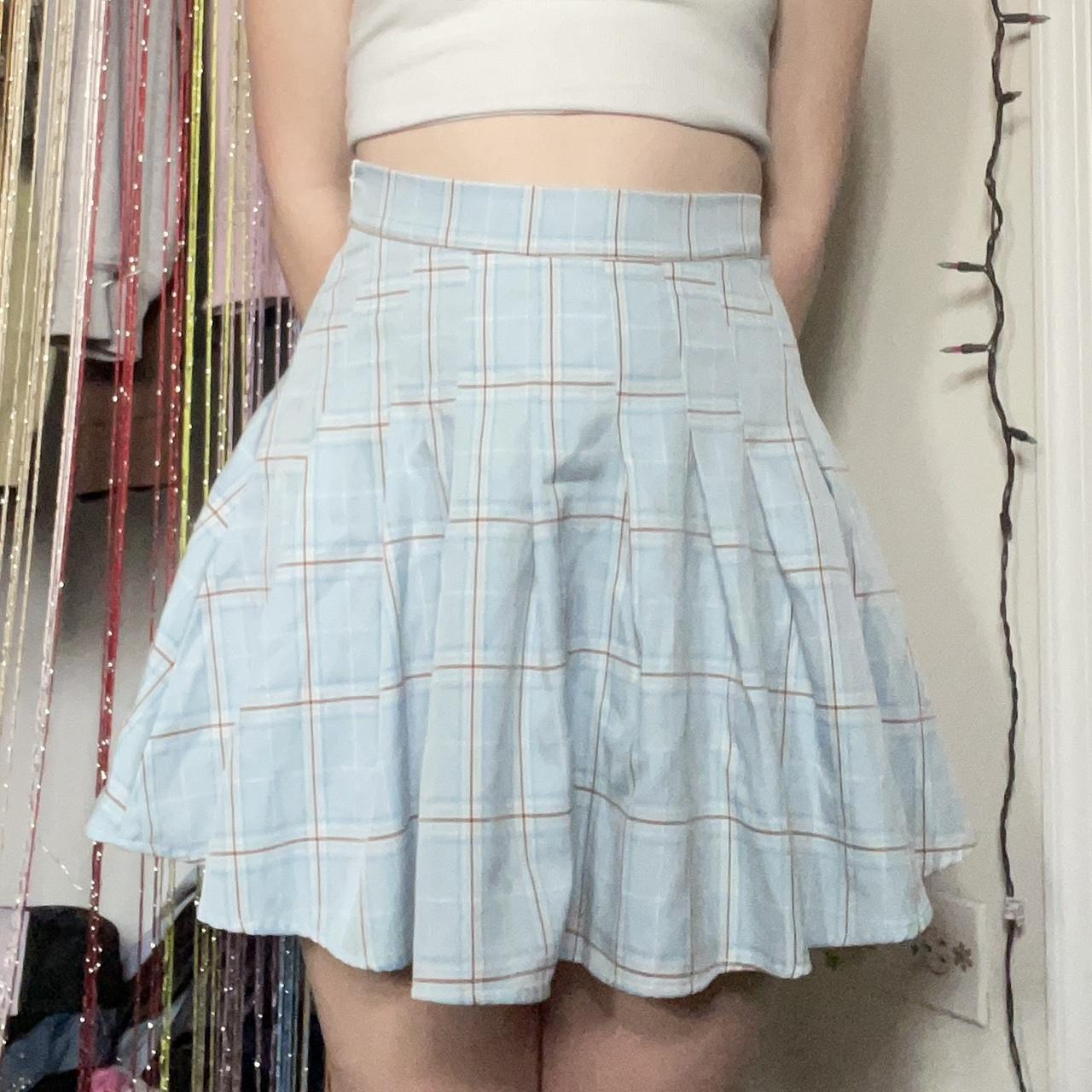 Blue hotsell skirt romwe