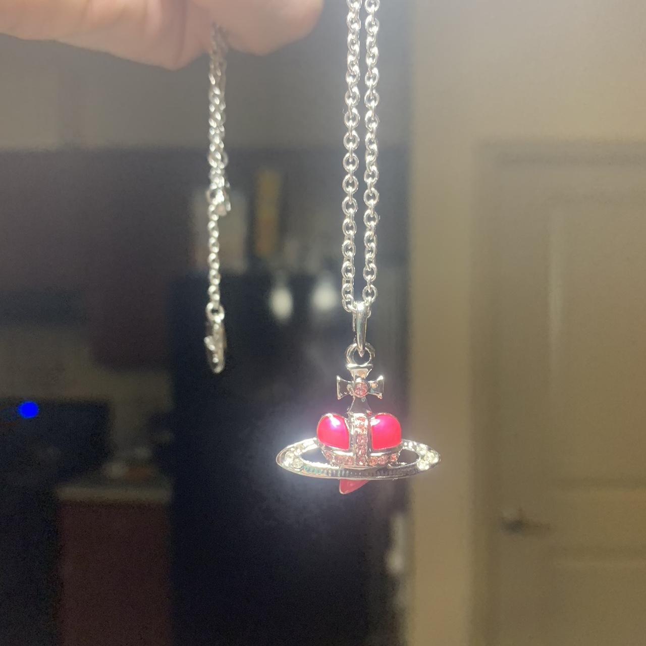 Vivienne Westwood Pink Heart Orb necklace One of | Depop