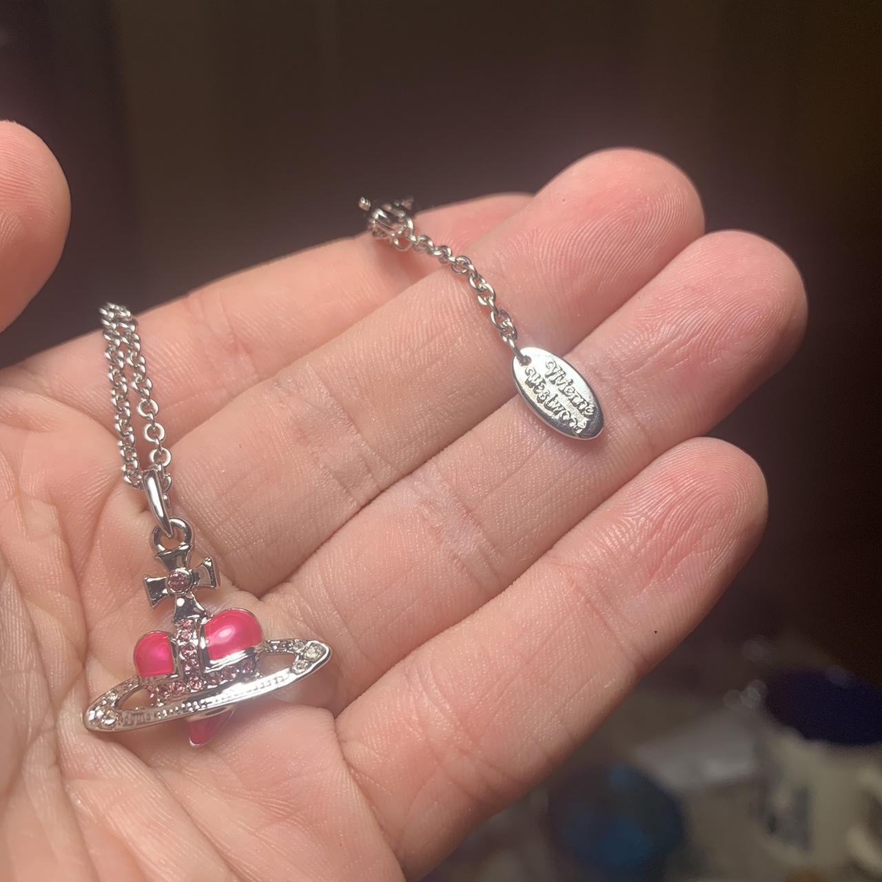 Vivienne Westwood Pink Heart Orb necklace One of | Depop