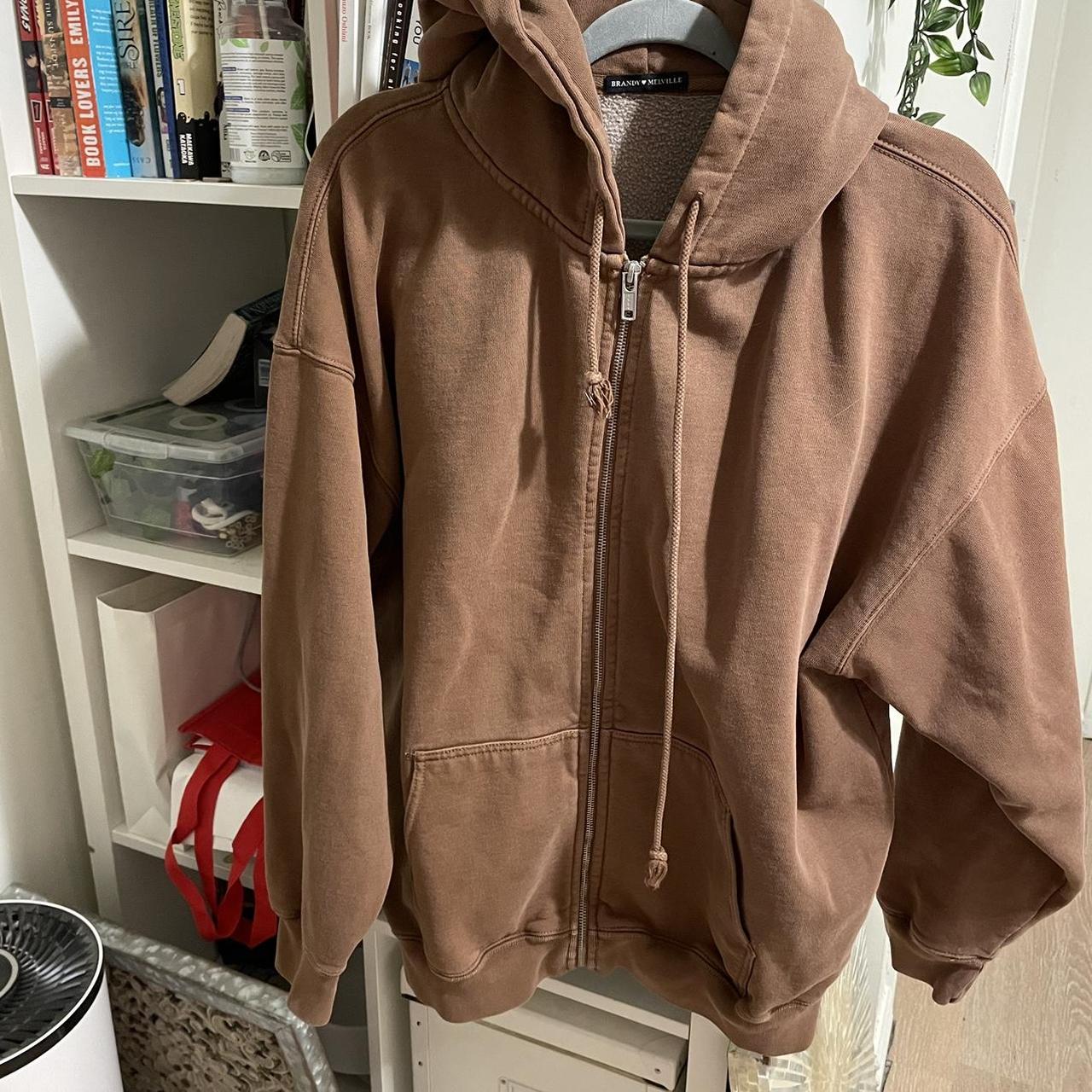 Avon Waterfall Lounge Jacket Brandy Brown Zip Up Brandy Melville