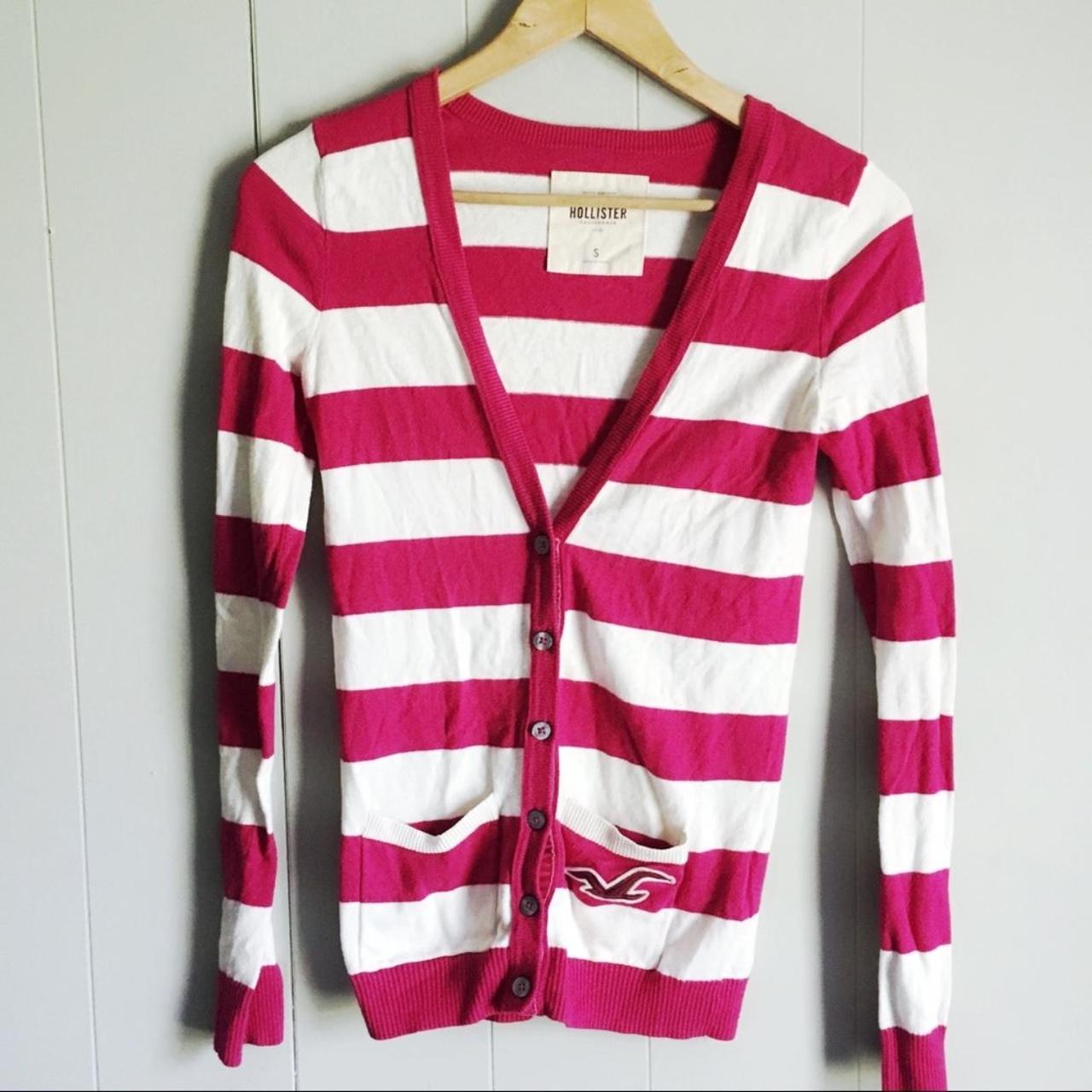 Hollister red and white clearance striped sweater