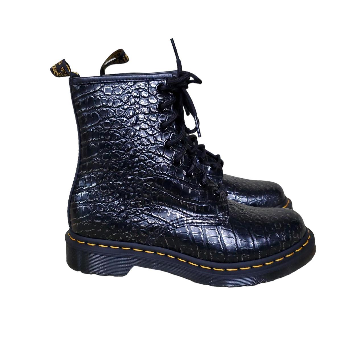 Dr martens pascal croco black on sale