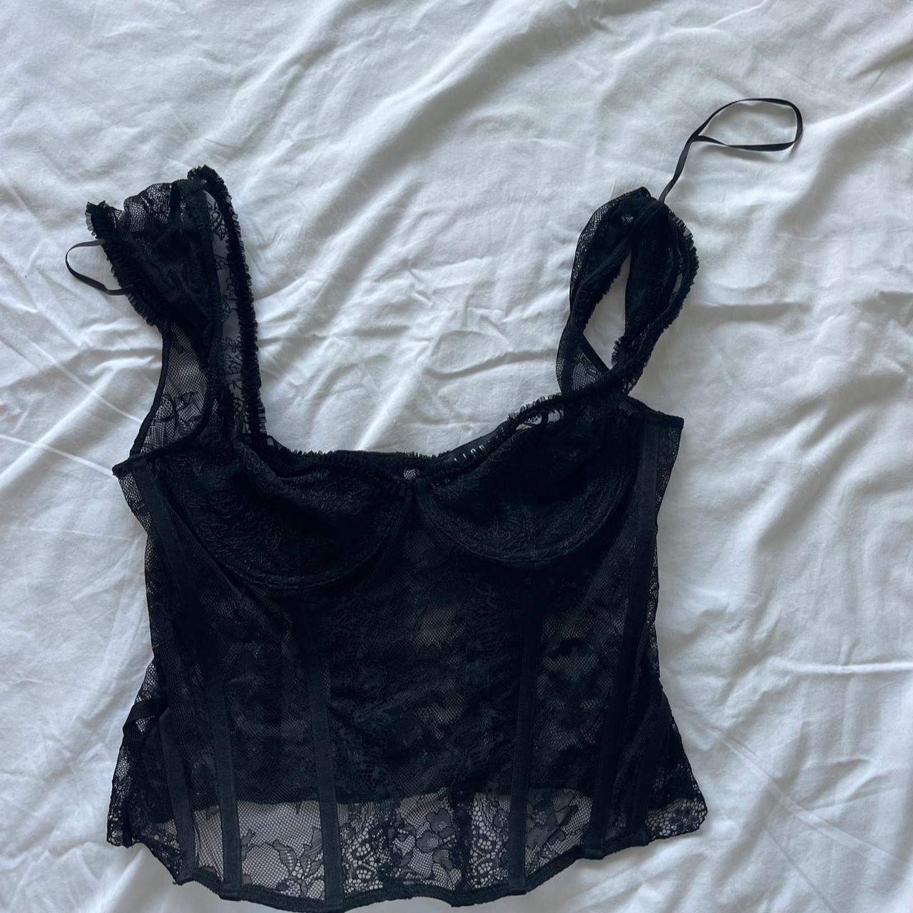 Lioness Some Like It Hot Lace Corset - Onyx Size M... - Depop
