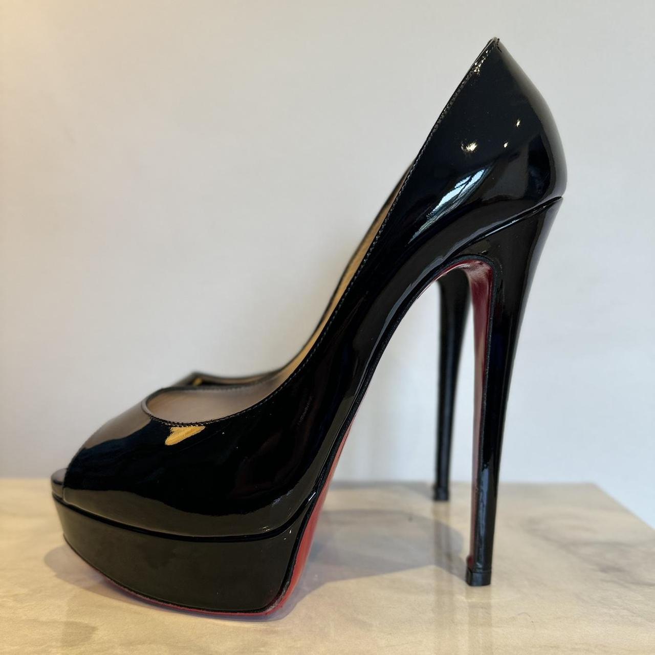 Christian Louboutin Lady Peep 150 Patent Calf... - Depop