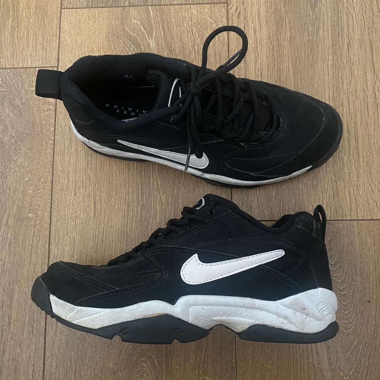 Vintage Nike black and white cross training... - Depop