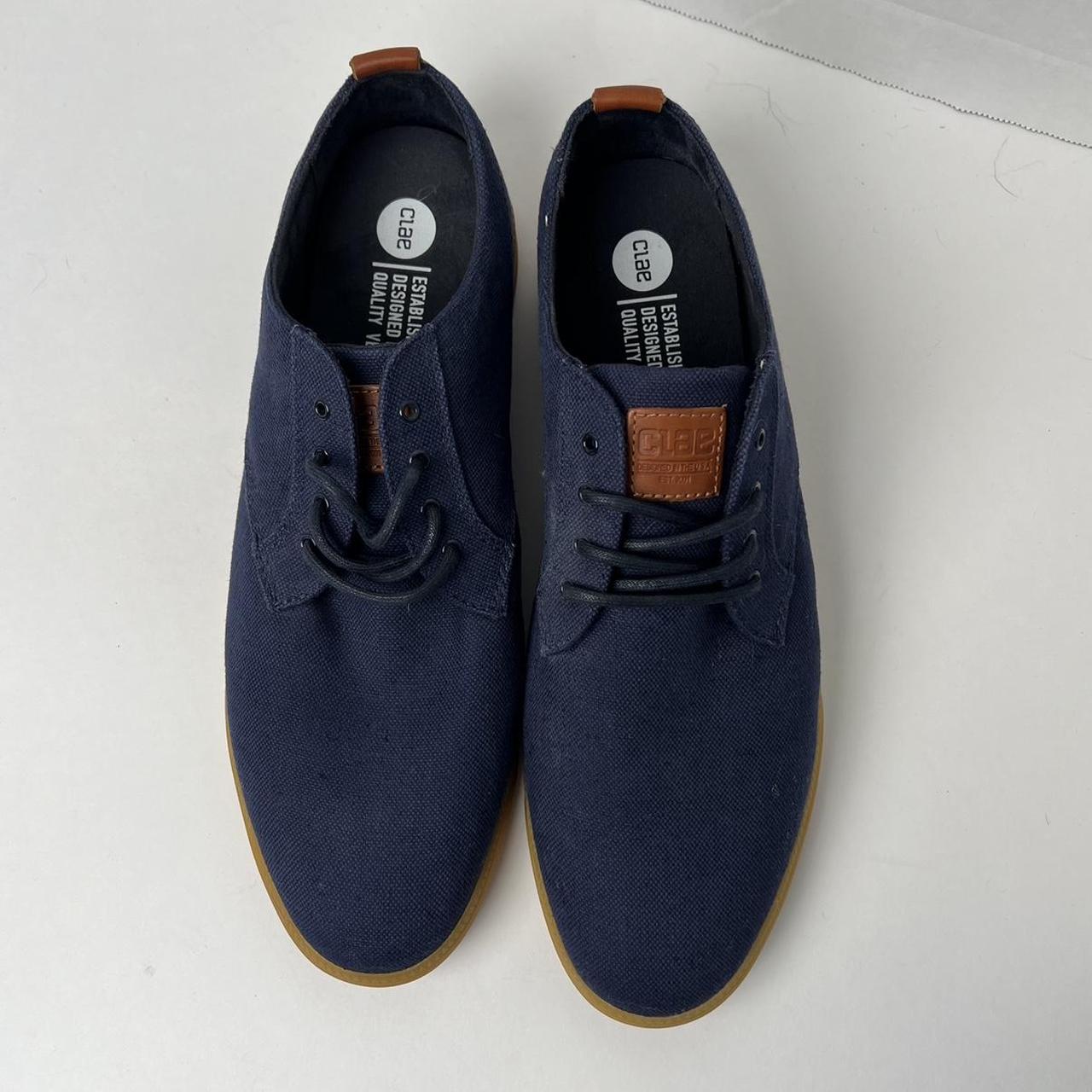 Canvas low sneaker navy blue gum sole Clae Los... - Depop