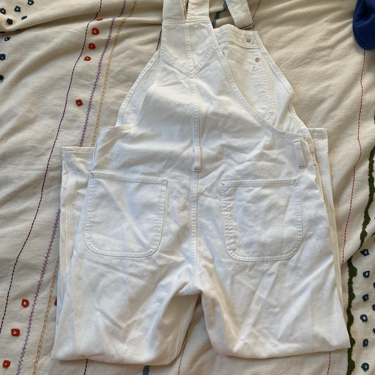 GAP white cotton denim overalls NWT straight leg... Depop