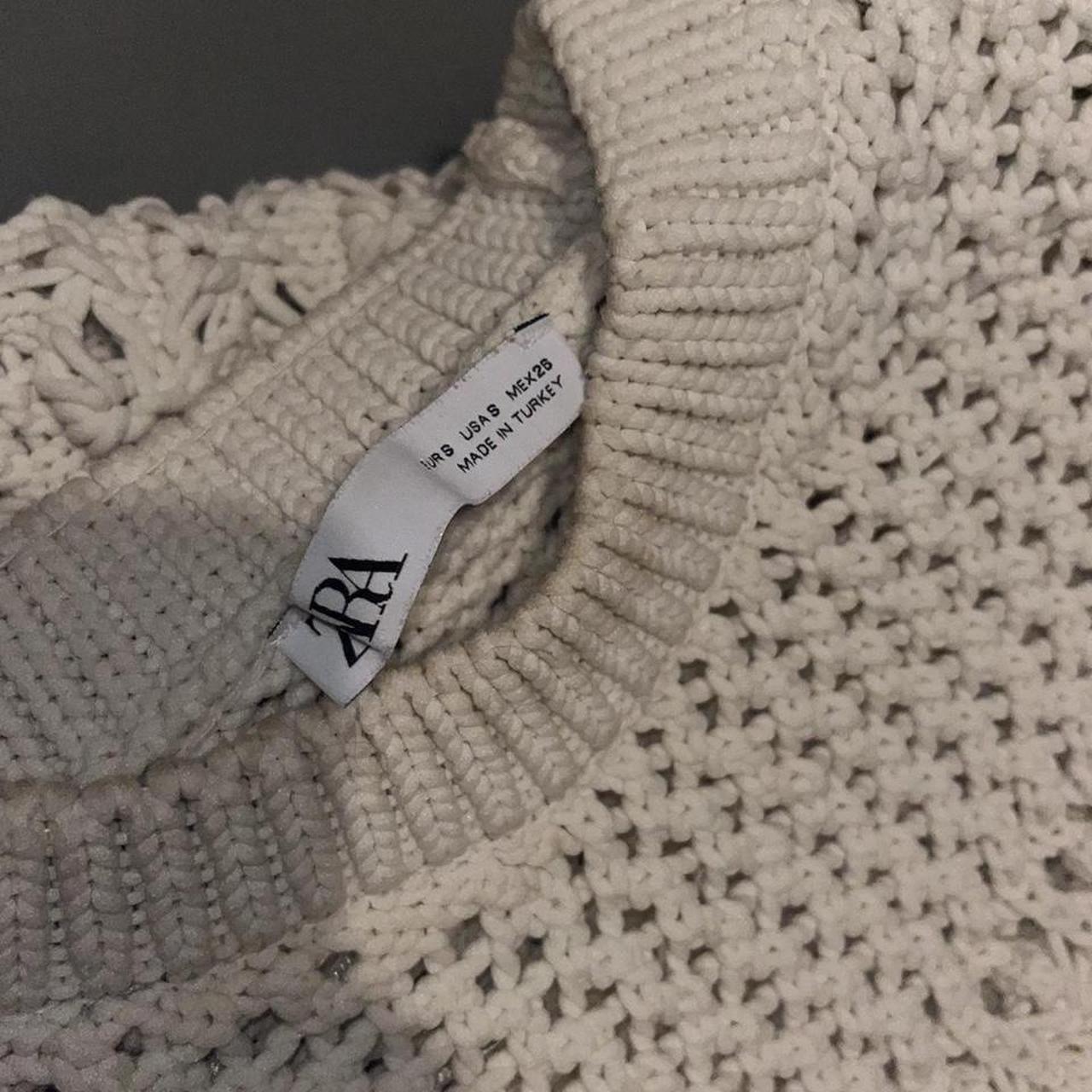 zara knit crochet cream sweater/jumper really soft,... Depop