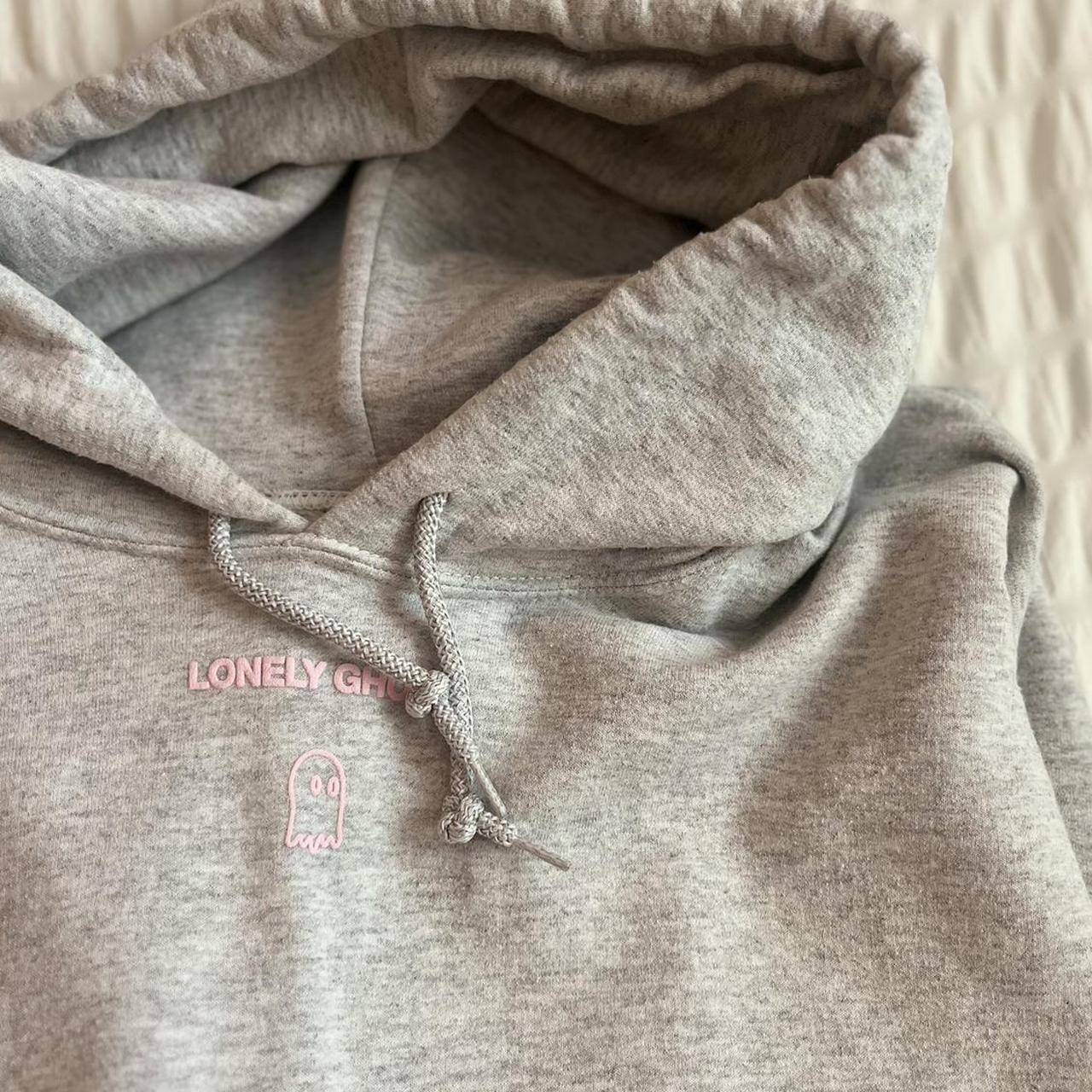 Lonely Ghost Women's Grey and Pink Hoodie