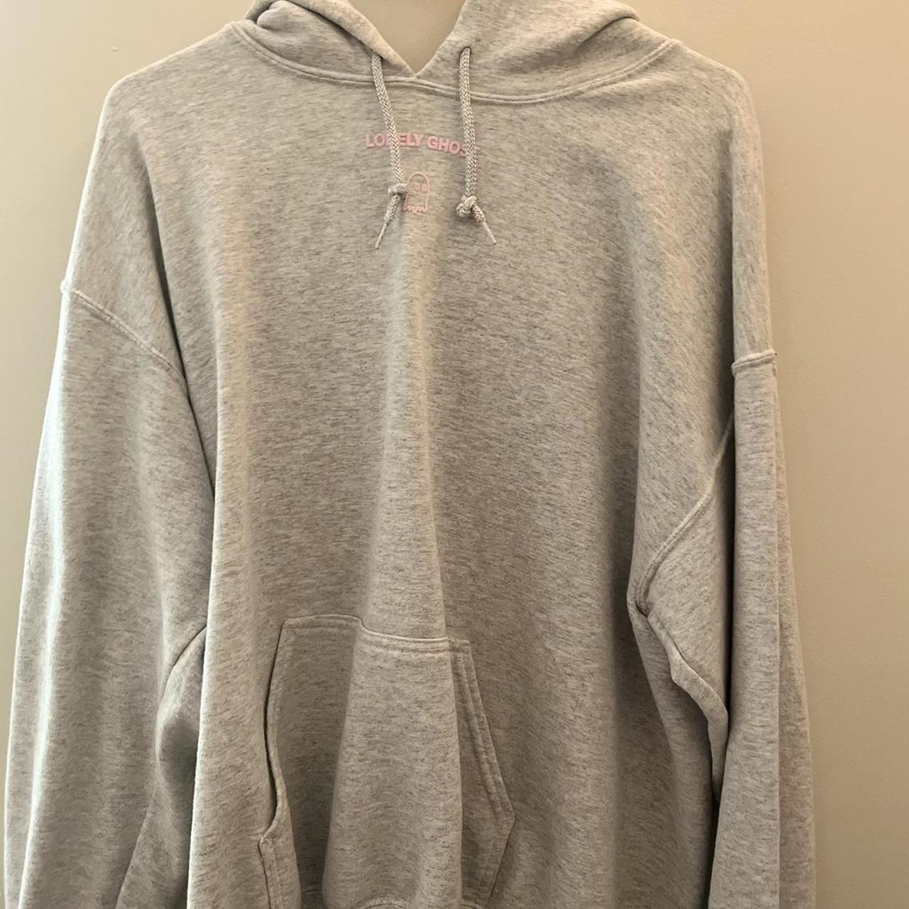 Lonely Ghost Women's Grey and Pink Hoodie (2)