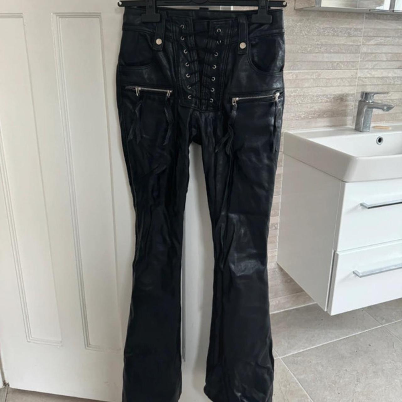 Vintage 80s outlet Marco Morani Chaps Styled Leather pants.