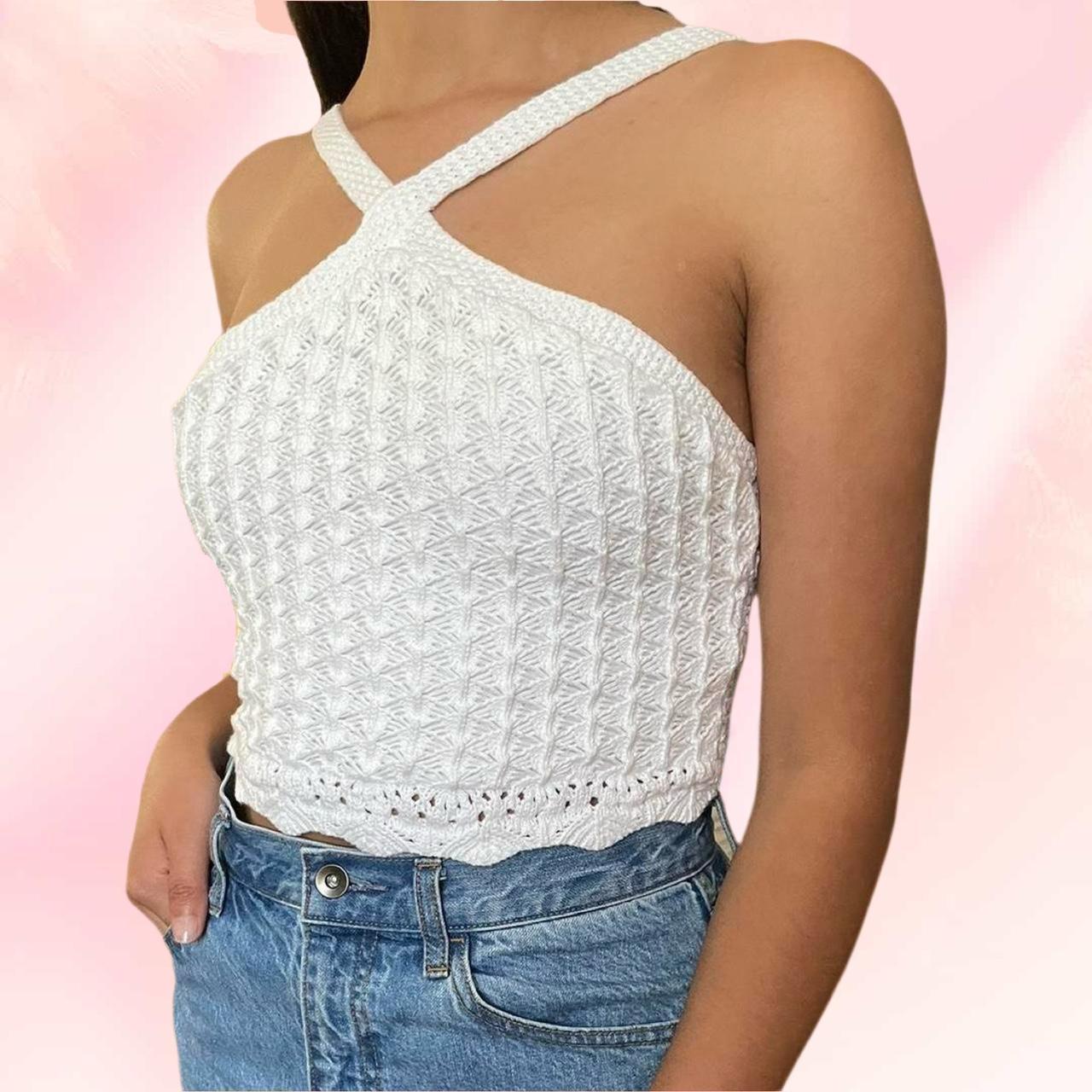 Hollister crochet halter blouse with Depop