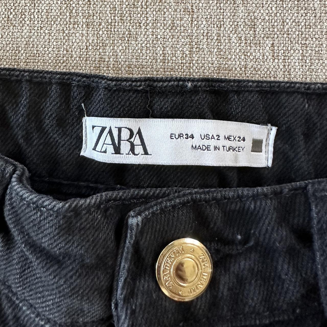 Zara long baggy black jeans with rips at the knees. - Depop