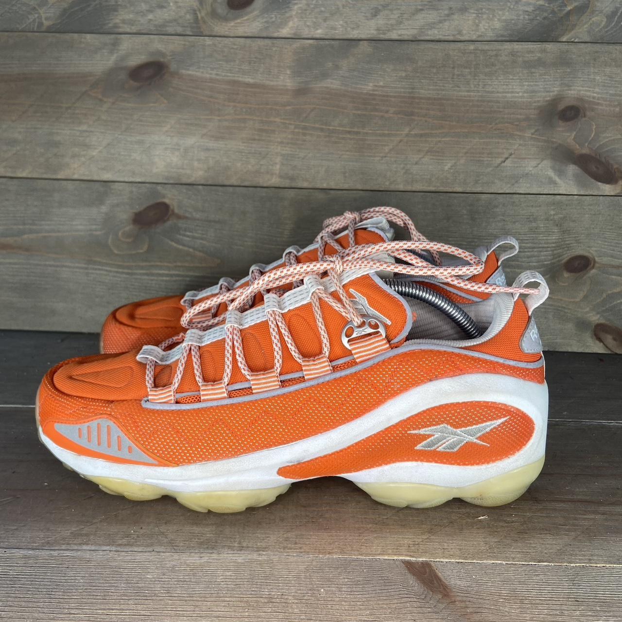 Reebok DMX run mens size 10.5 shoes orange white... - Depop