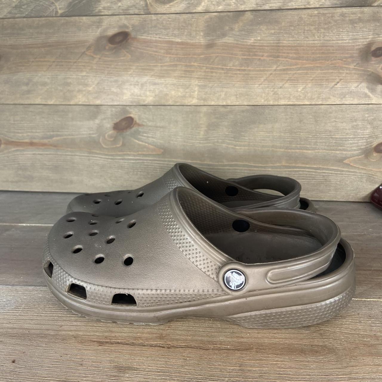 CROCS | Shoes | Crocs Women Size 9 Sandals Gray Hook And Loop Adjustable  Closures | Poshmark