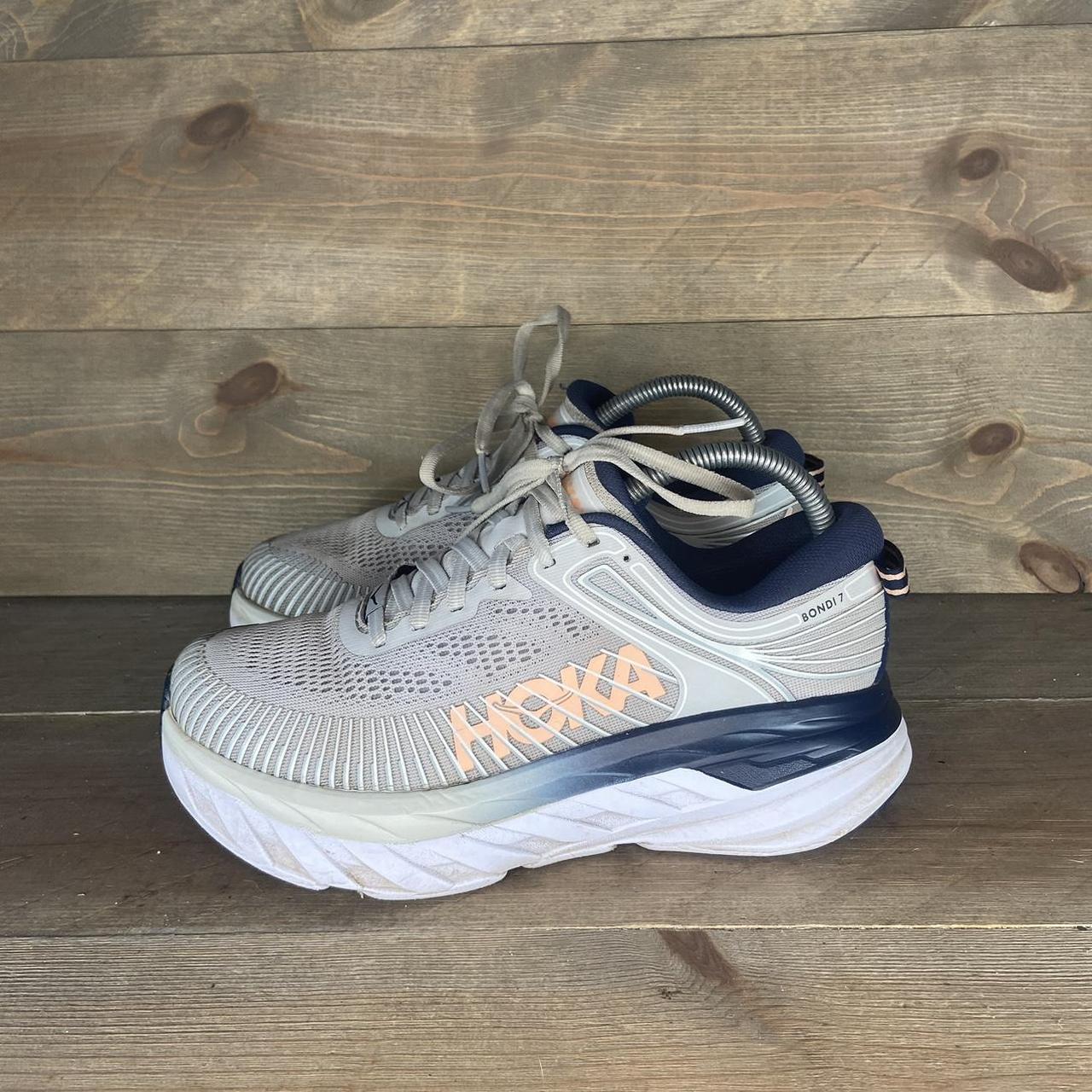 Hoka one bondi 7 womens size 6.5 wide shoes gray... - Depop