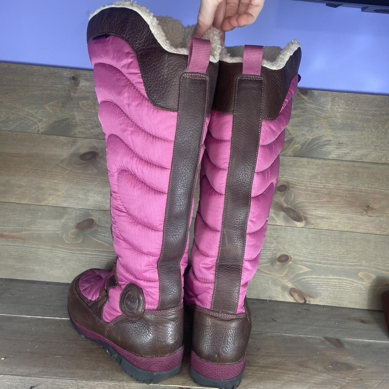 pink knee high timberland boots