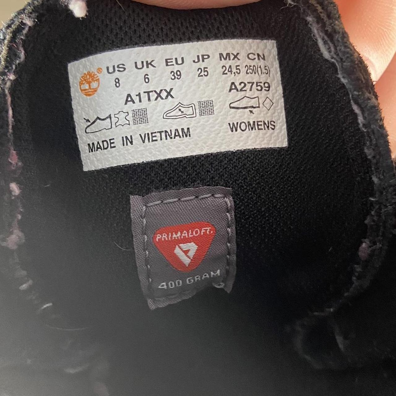 Timberland size clearance tag