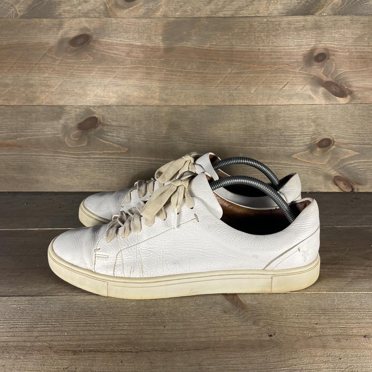 Frye white sale leather sneakers