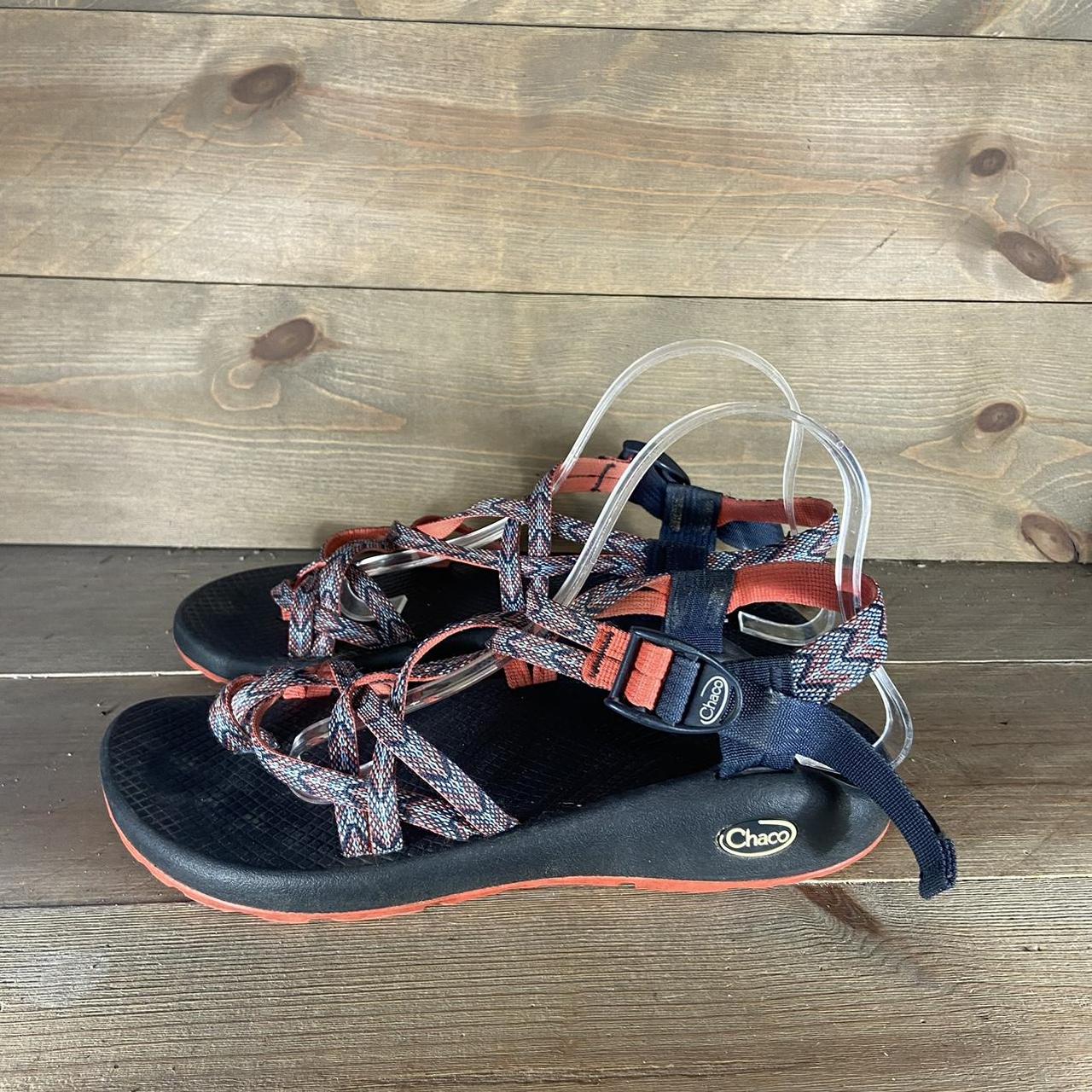 Blue and cheap orange chacos