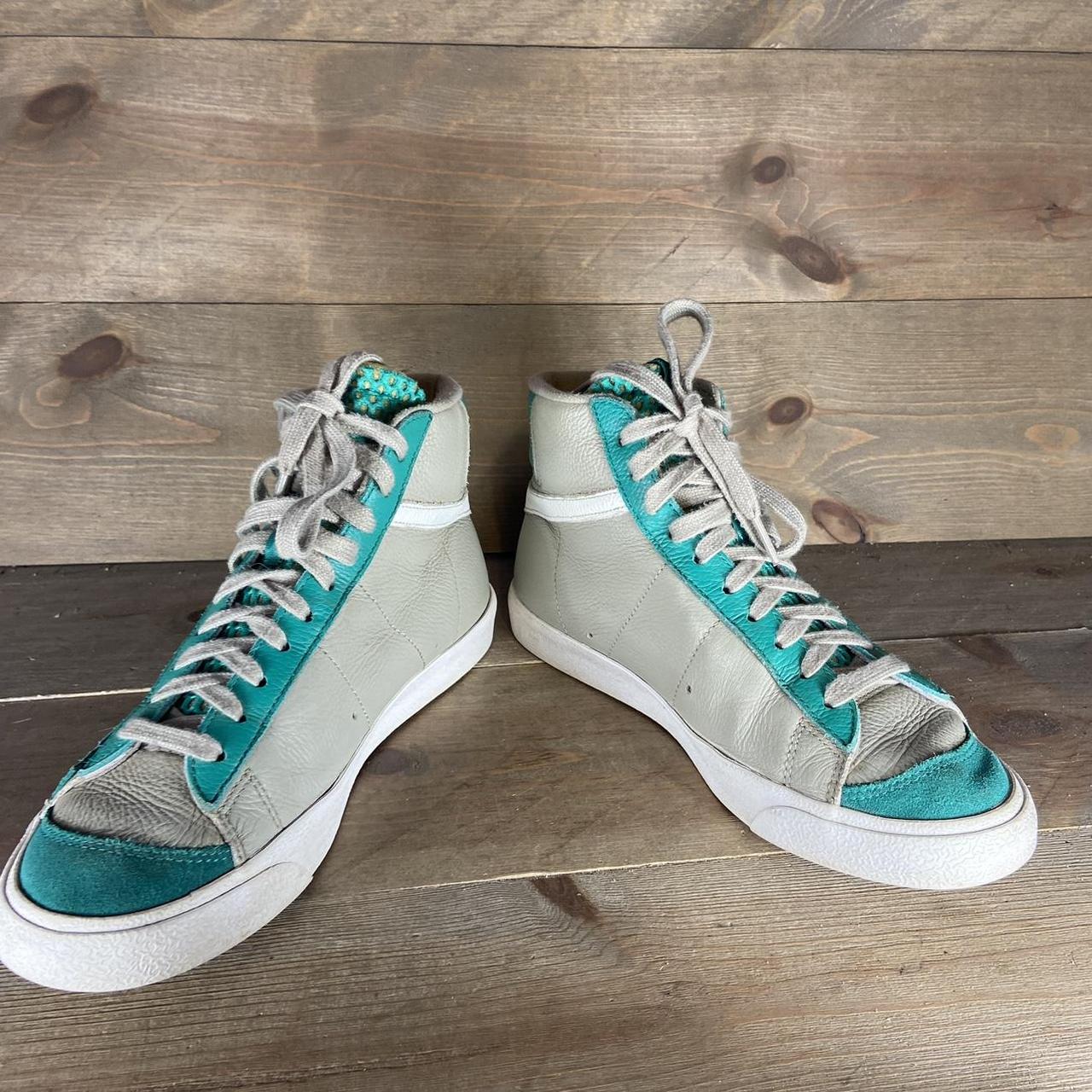Nike blazer mid 77 womens size 9.5 shoes gray green | Depop
