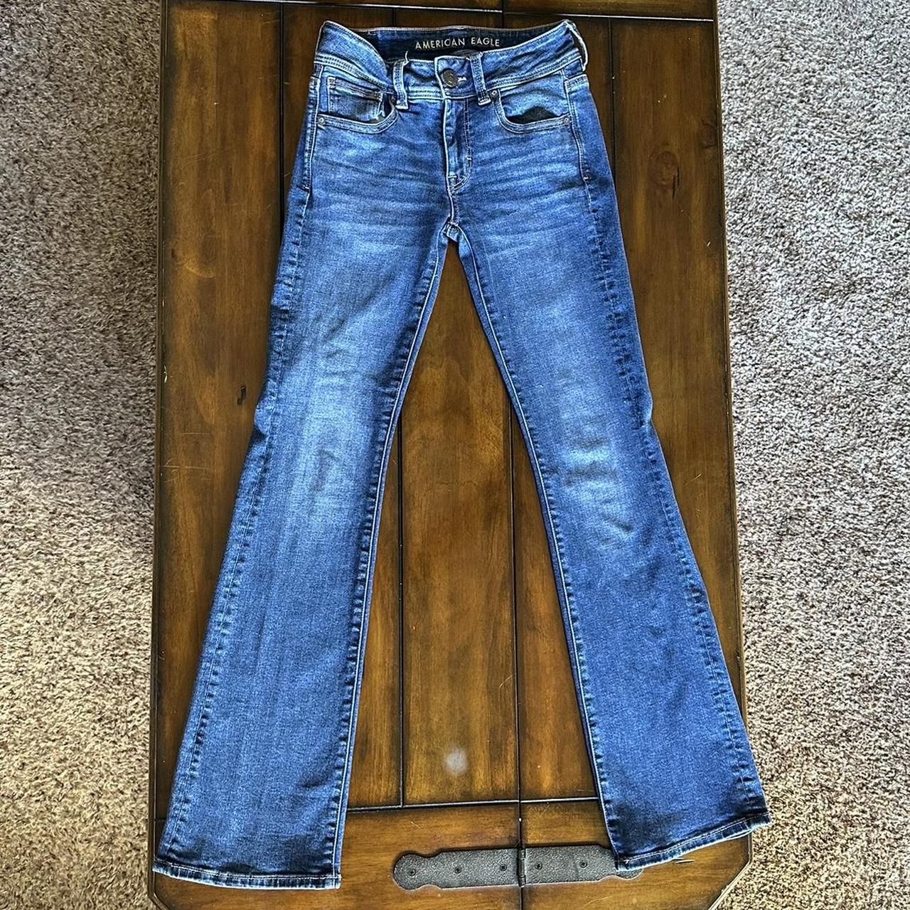 american eagle flare jeans - very stretchy - were - Depop