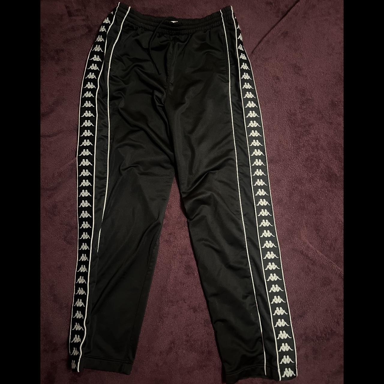 Vintage Black Kappa sweats pants Condition... - Depop