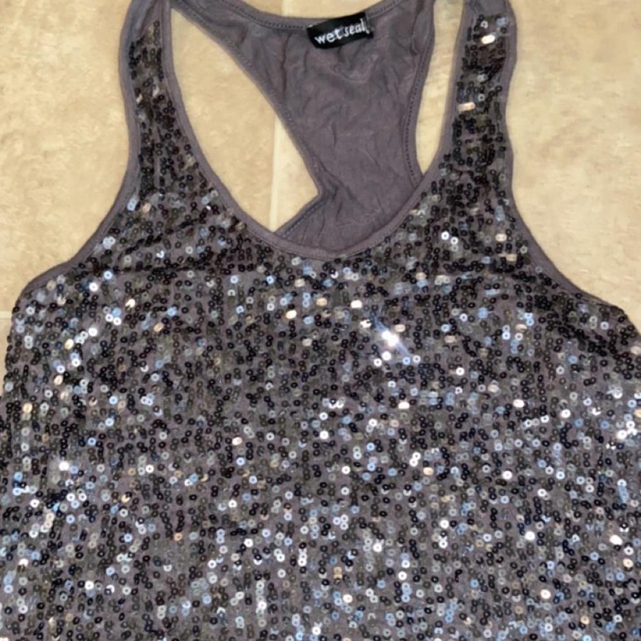 2010s Wet Seal Sequin Tank🫶 could be worn alone or... - Depop