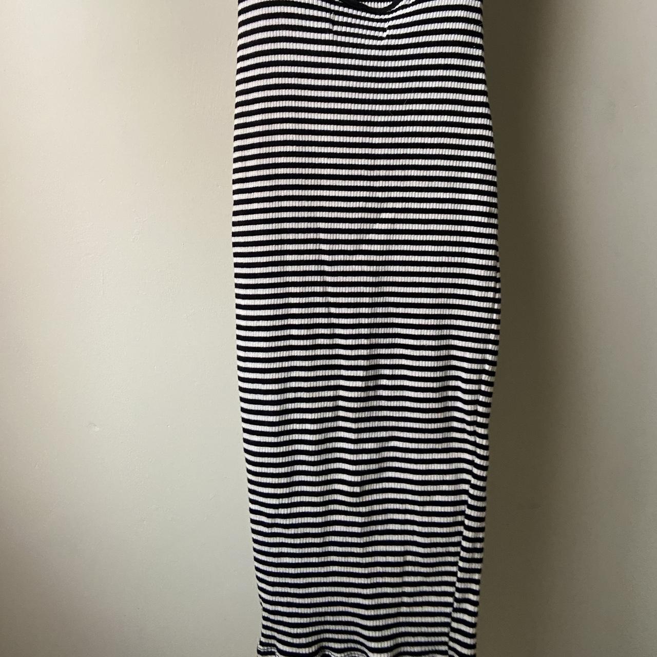 Vertical black and white stripe dress from Lost... - Depop