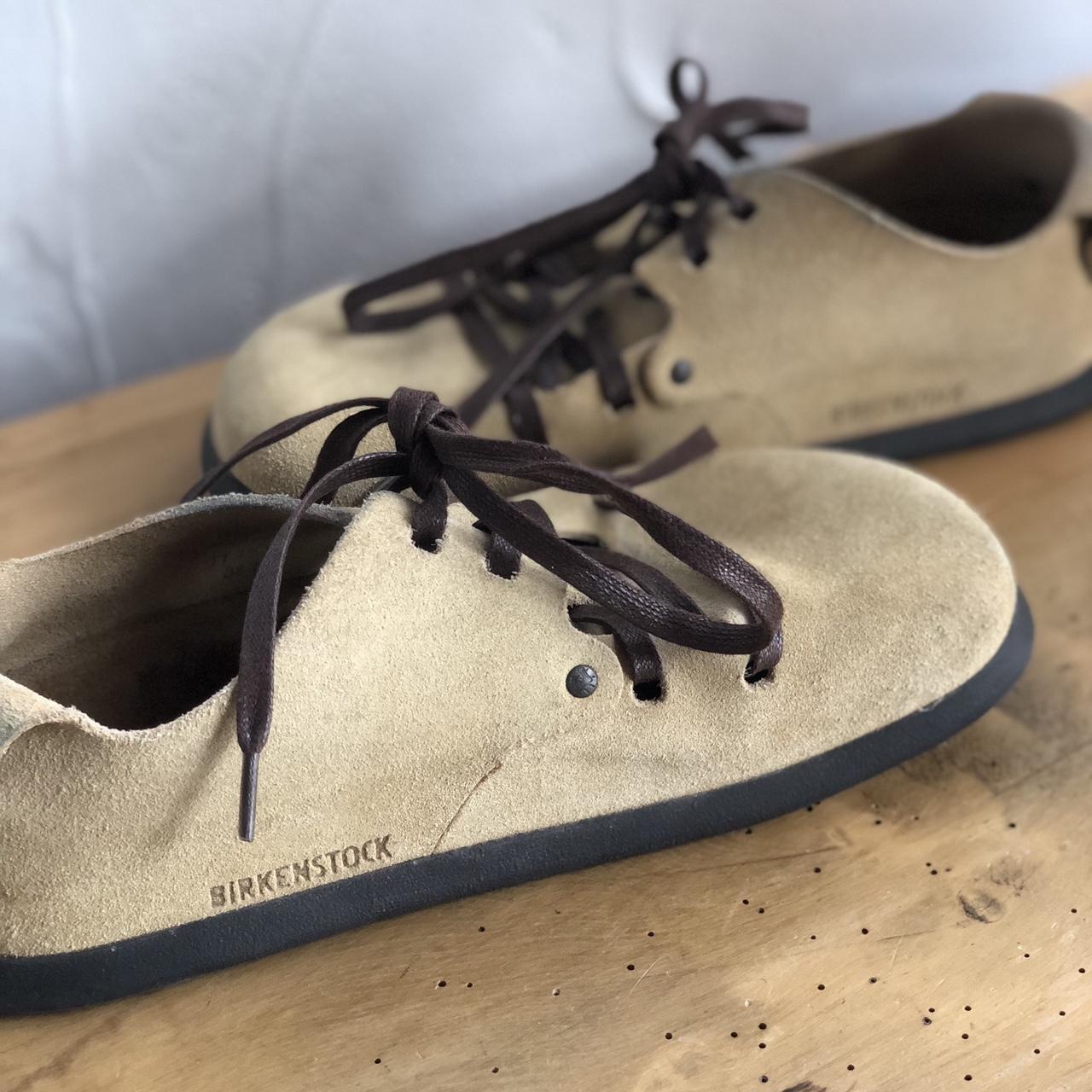 Birkenstock Montana Shoes in beige suede leather, | Depop