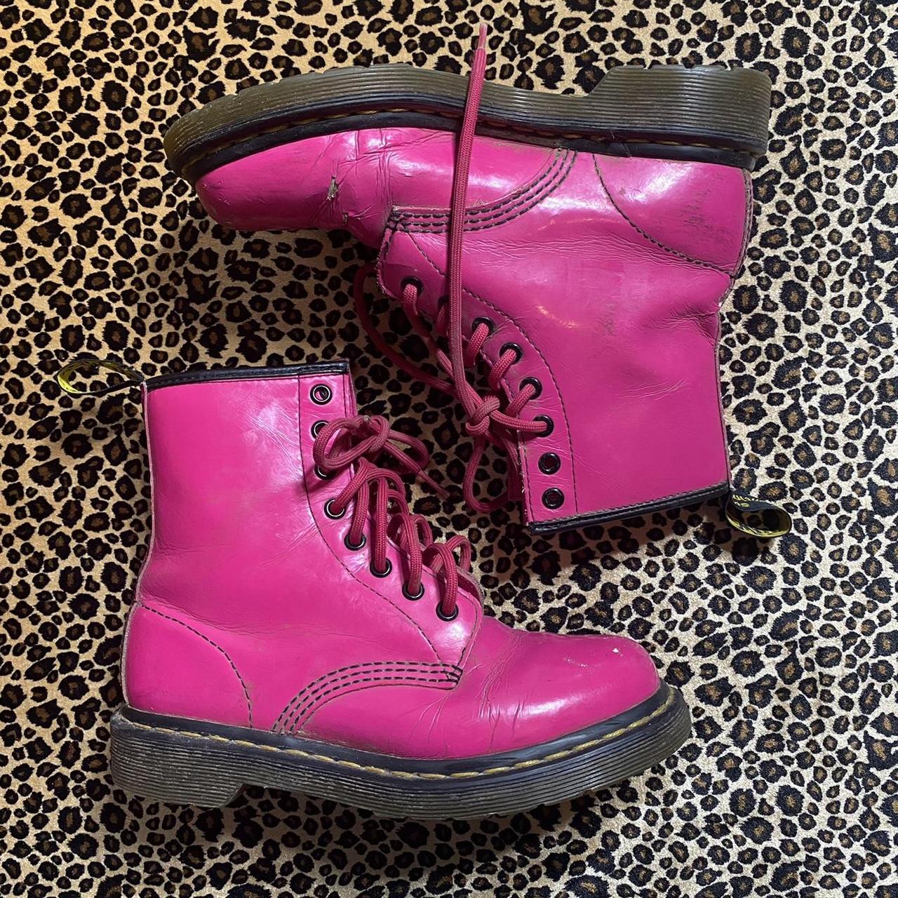 Pink best sale biker boots