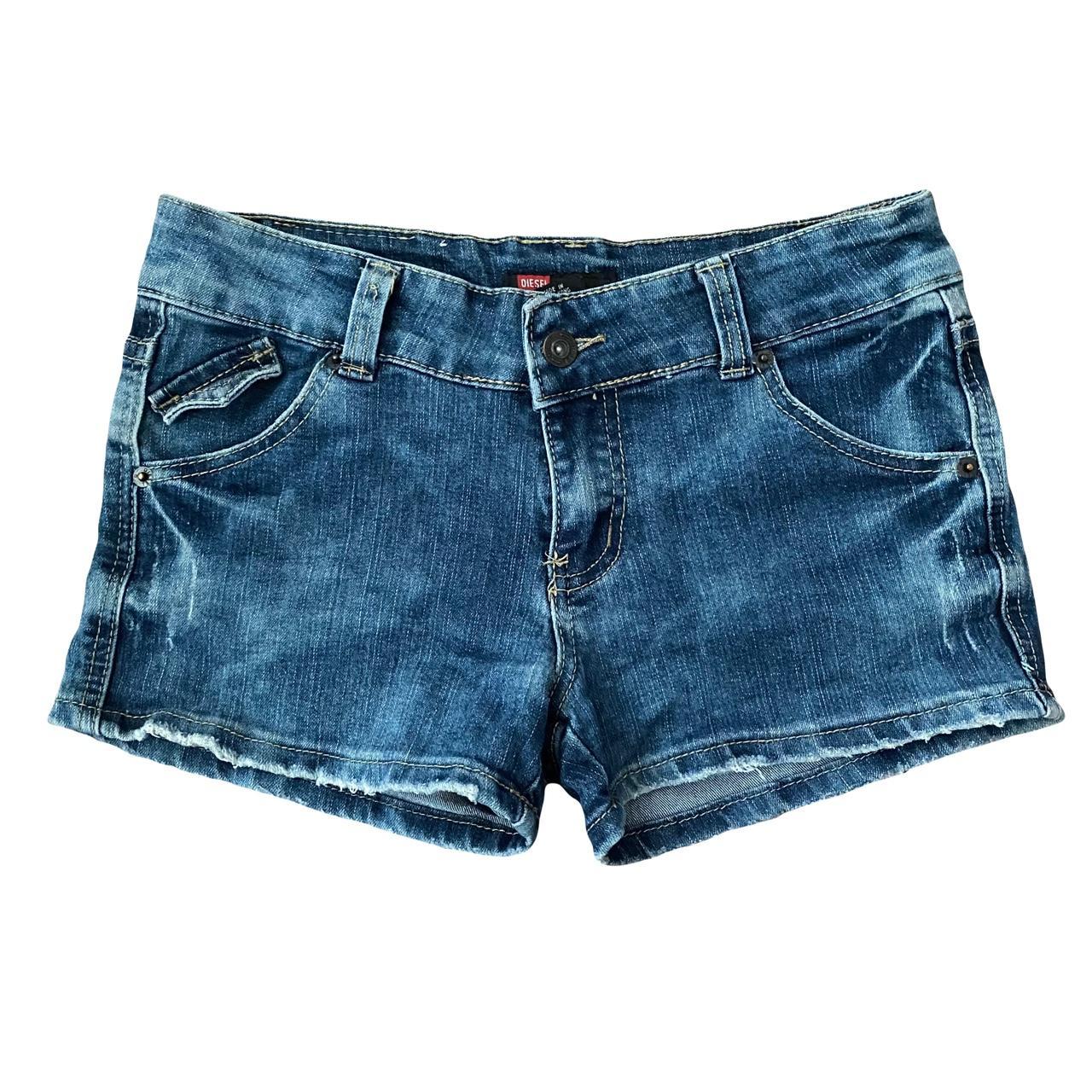 Diesel Women's Blue and Navy Shorts | Depop